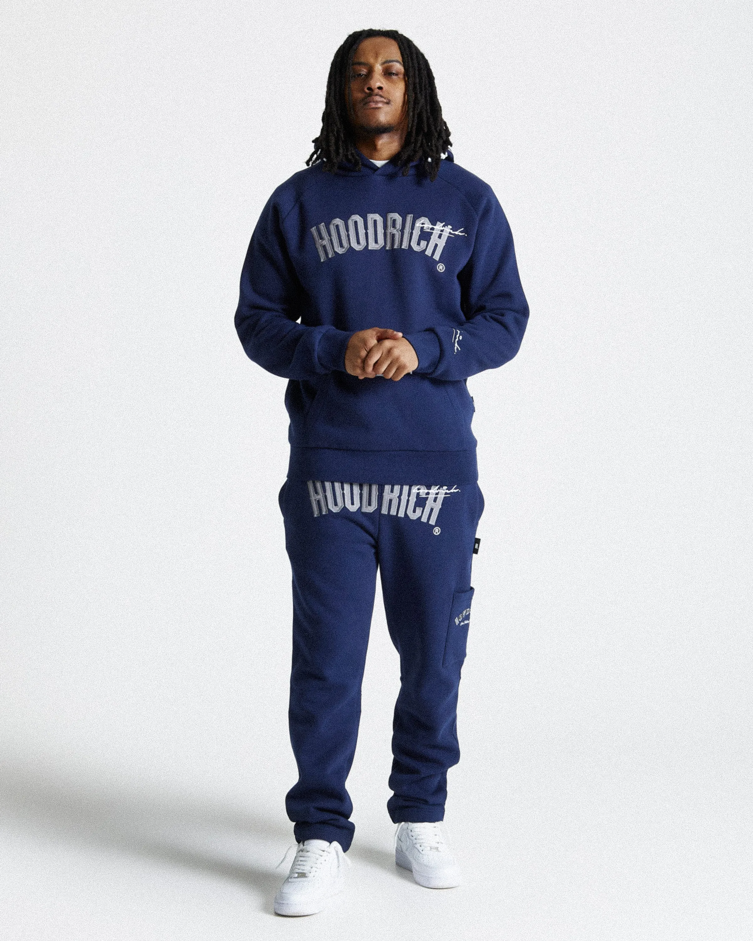 Stature Hoodie - Navy/White sold by Hoodrich product image thumbnail 4