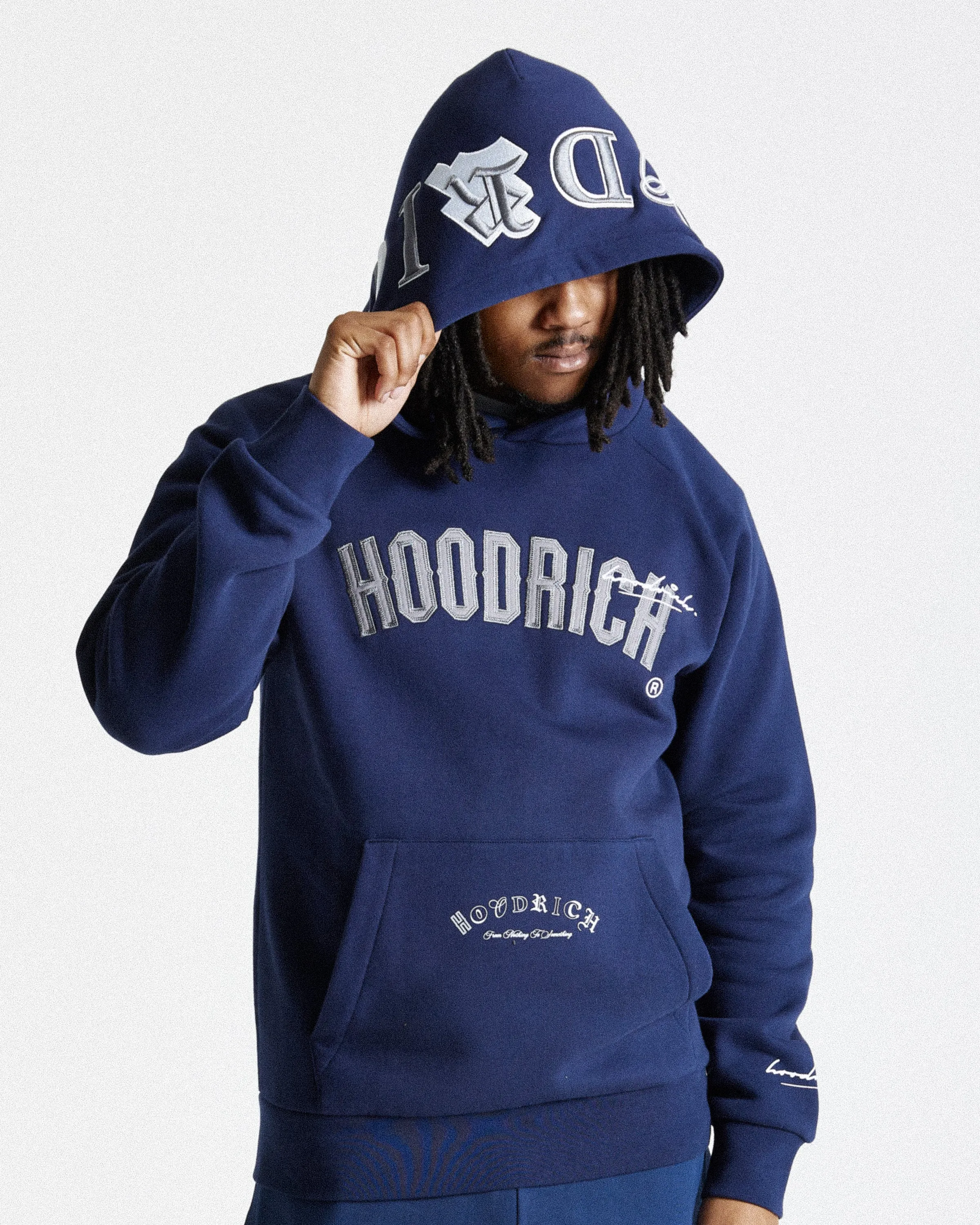 Stature Hoodie - Navy/White sold by Hoodrich