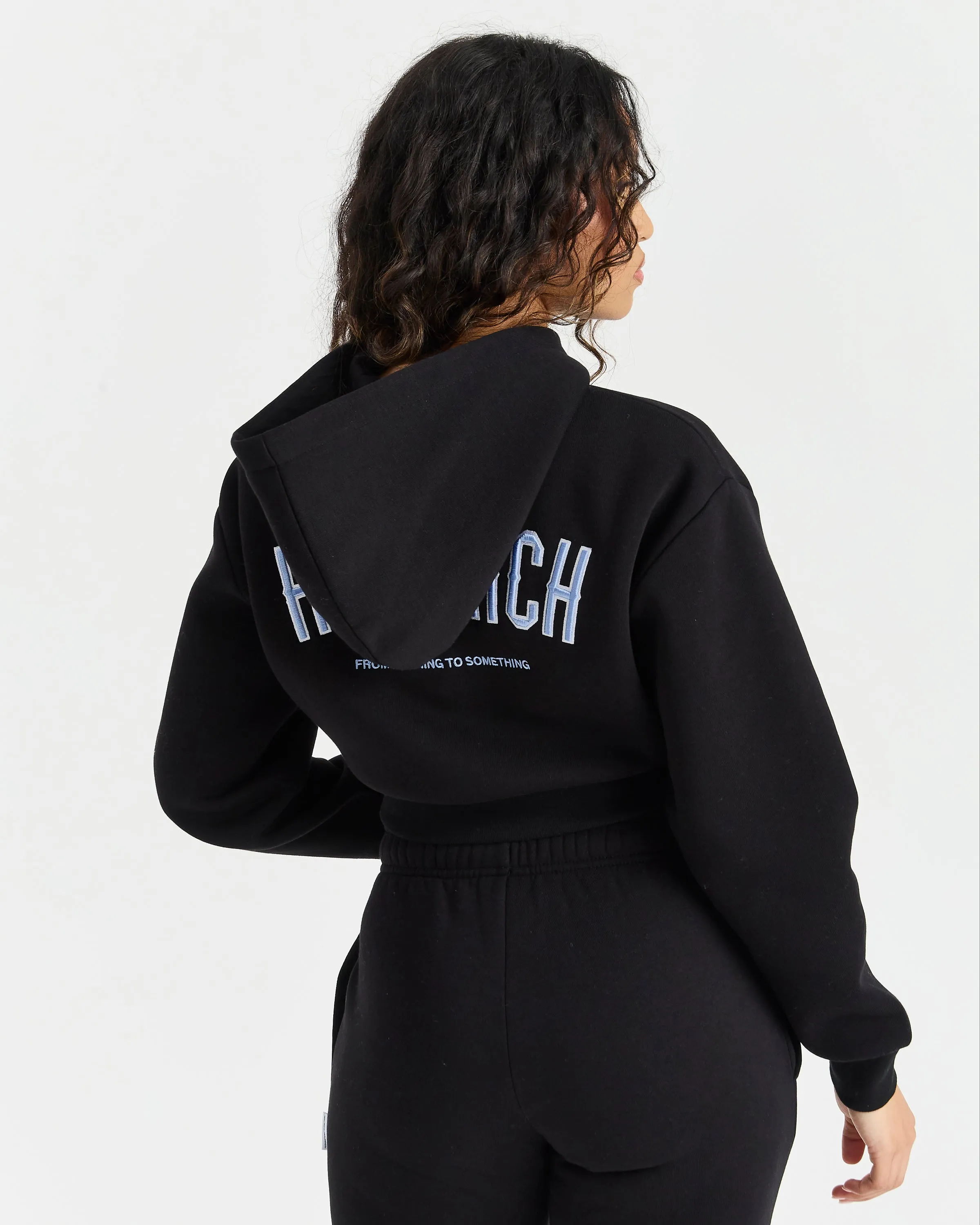 Breeze Cropped Zip Hoodie - Black/Blue/White sold by Hoodrich product image thumbnail 4
