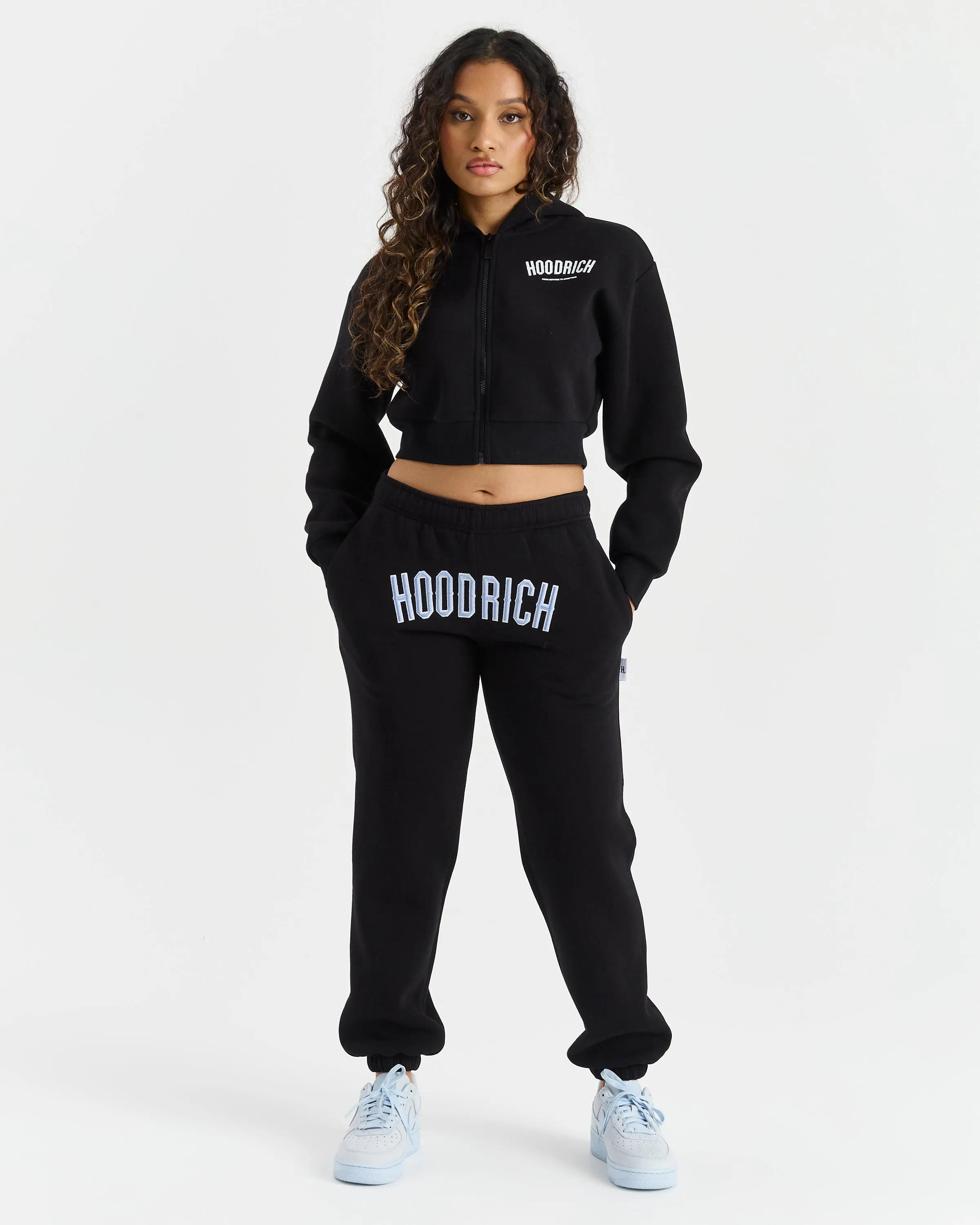 Breeze Cropped Zip Hoodie - Black/Blue/White sold by Hoodrich product image thumbnail 5