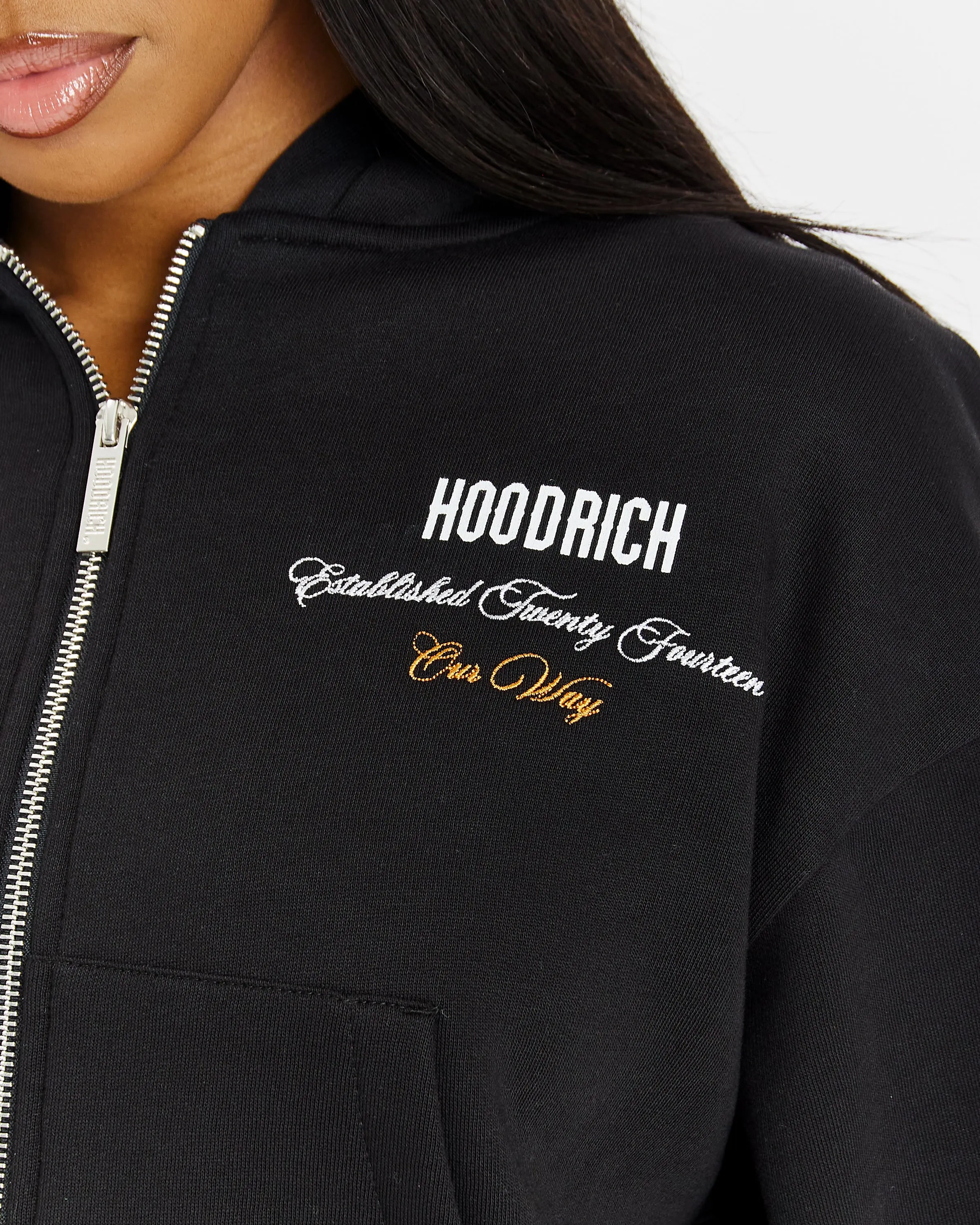 Eternal Oversized Zip Hoodie - Black/White/Orange sold by Hoodrich product image thumbnail 4