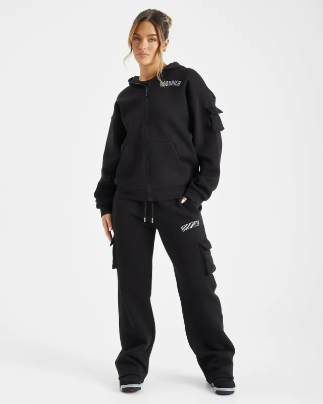 Luna Wide Leg Joggers - Black/Grey sold by Hoodrich