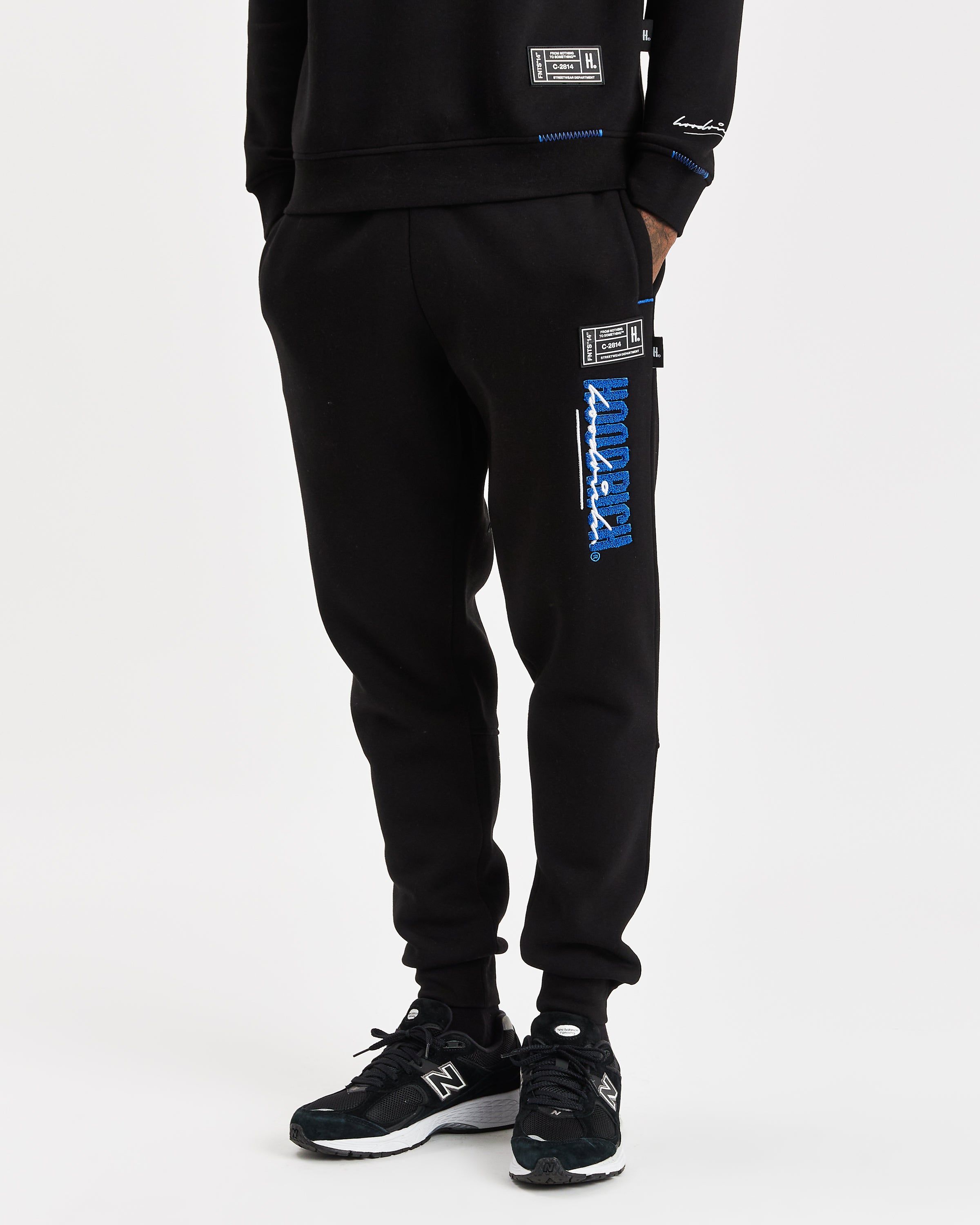 OG Blend V2 Joggers - Black/Déjà vu Blue/White sold by Hoodrich