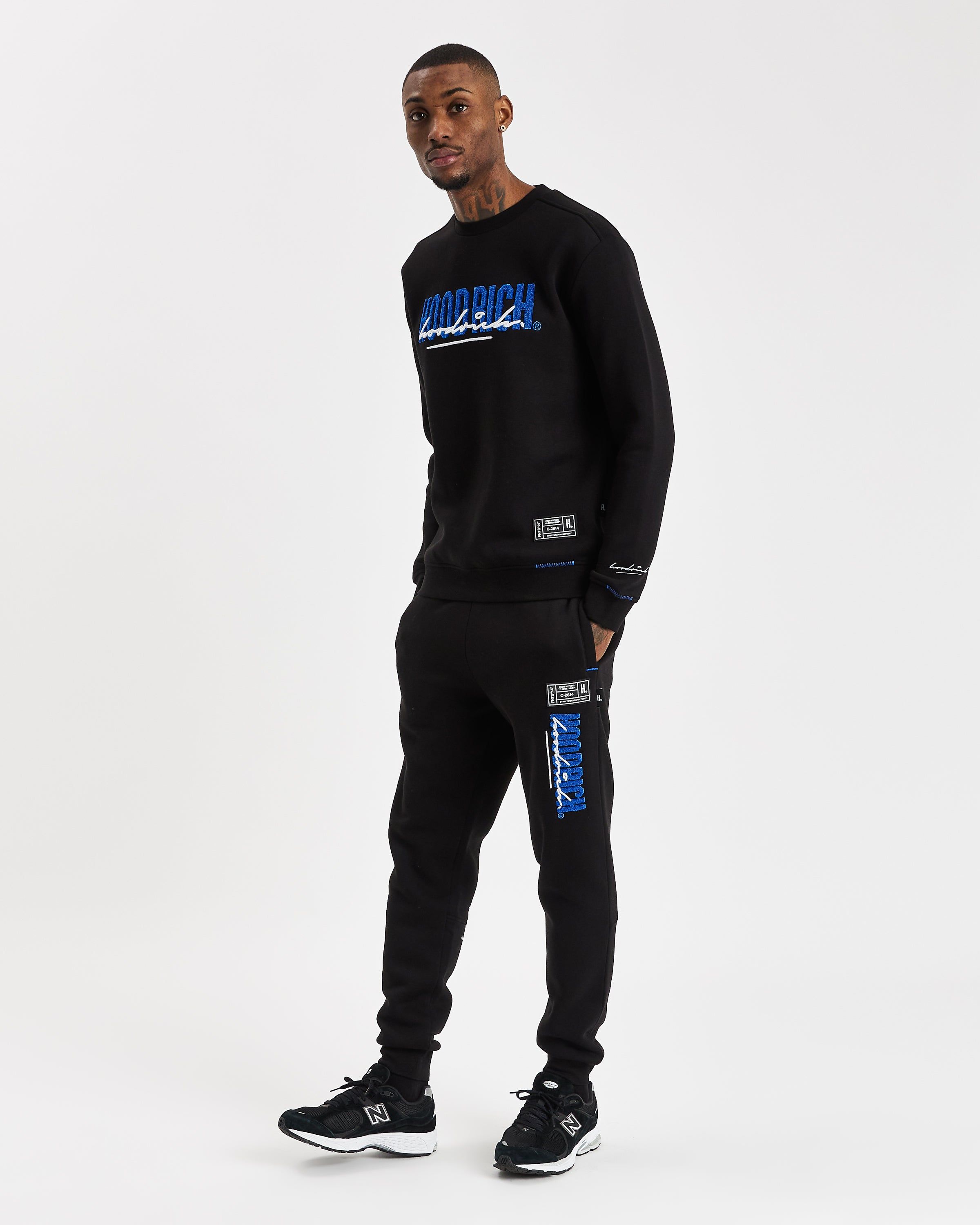 OG Blend V2 Joggers - Black/Déjà vu Blue/White sold by Hoodrich product image thumbnail 2