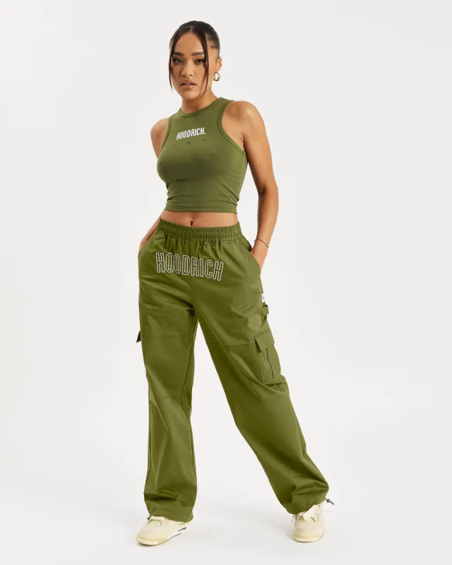 OG Combat Cargo Pants - Olive Green/White sold by Hoodrich