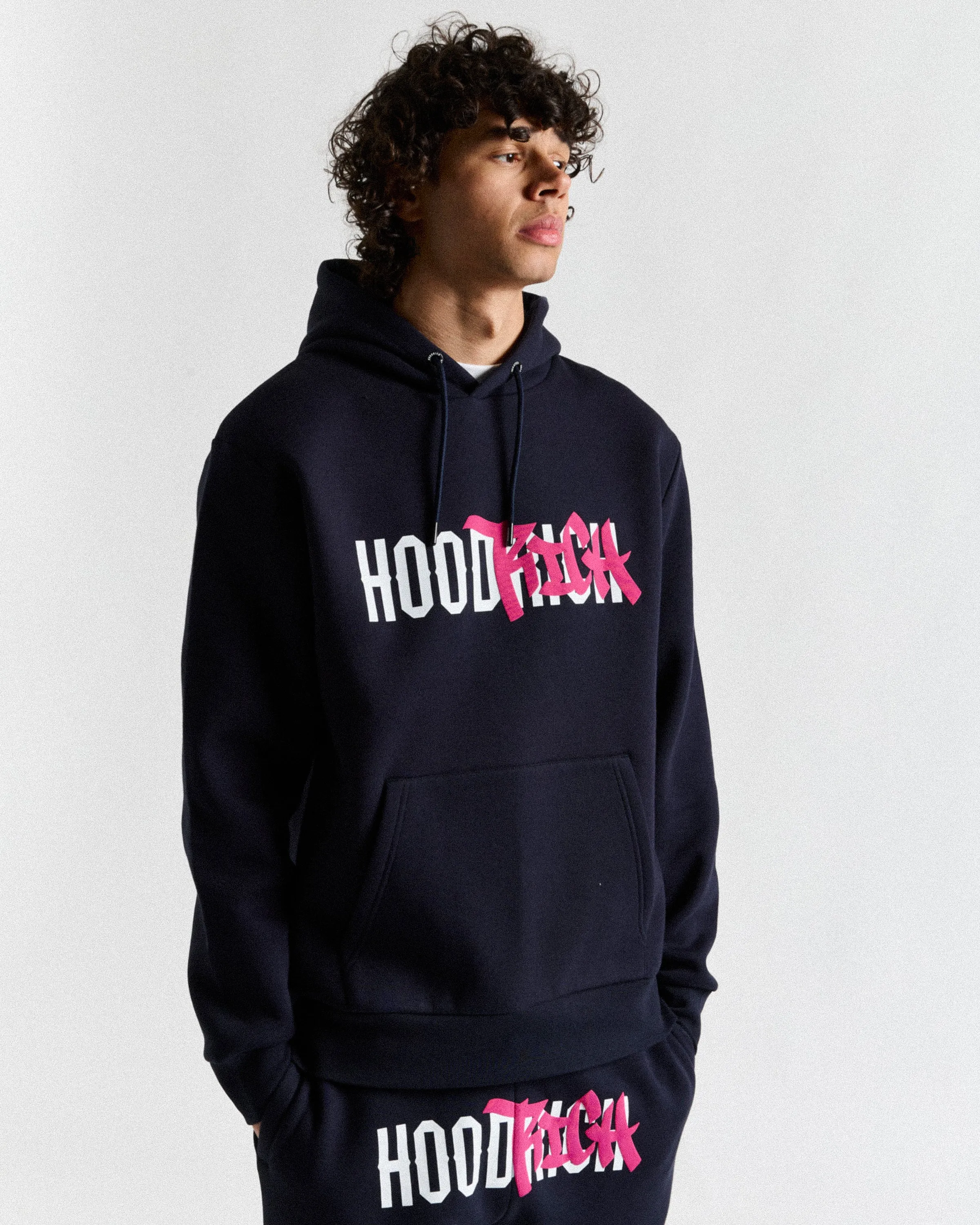 Graffiti Hoodie - Navy/White/Pink sold by Hoodrich