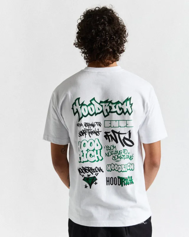 Graffiti Tag T-Shirt - White/Green/Black sold by Hoodrich