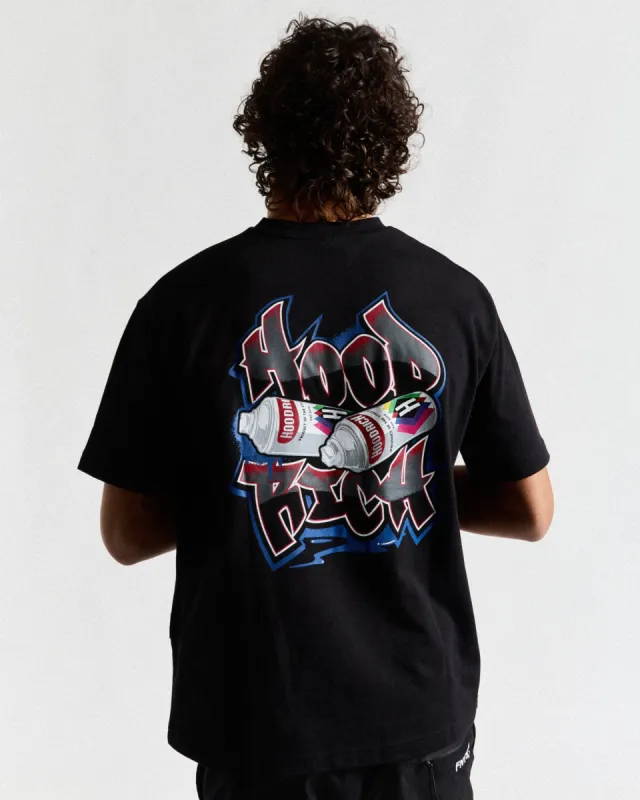 Graffiti Spray T-Shirt - Black/Blue/Red sold by Hoodrich