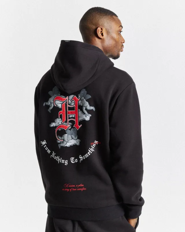 Empire Hoodie - Black/White/Red made by Hoodrich