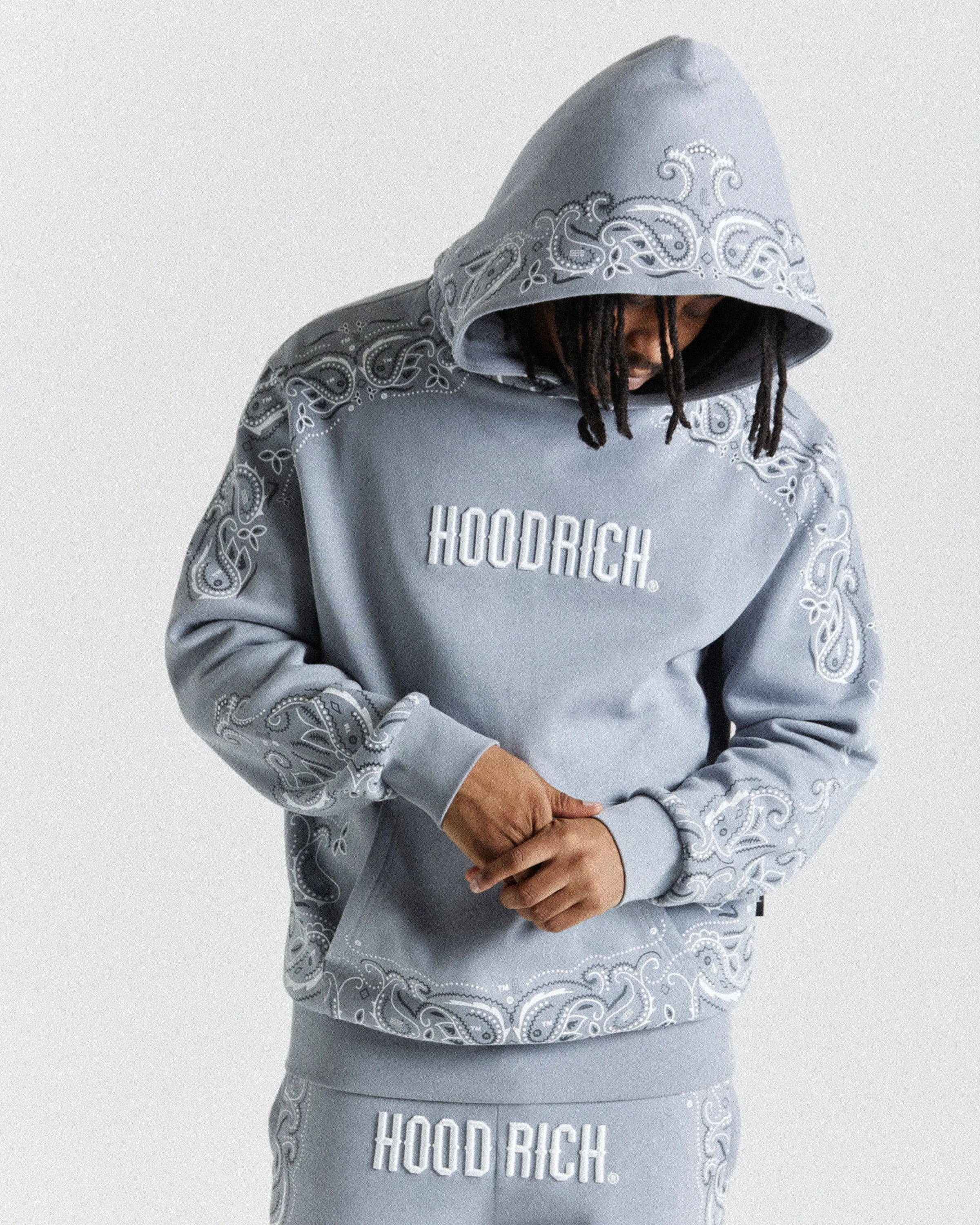 Motif Hoodie - Grey/White sold by Hoodrich