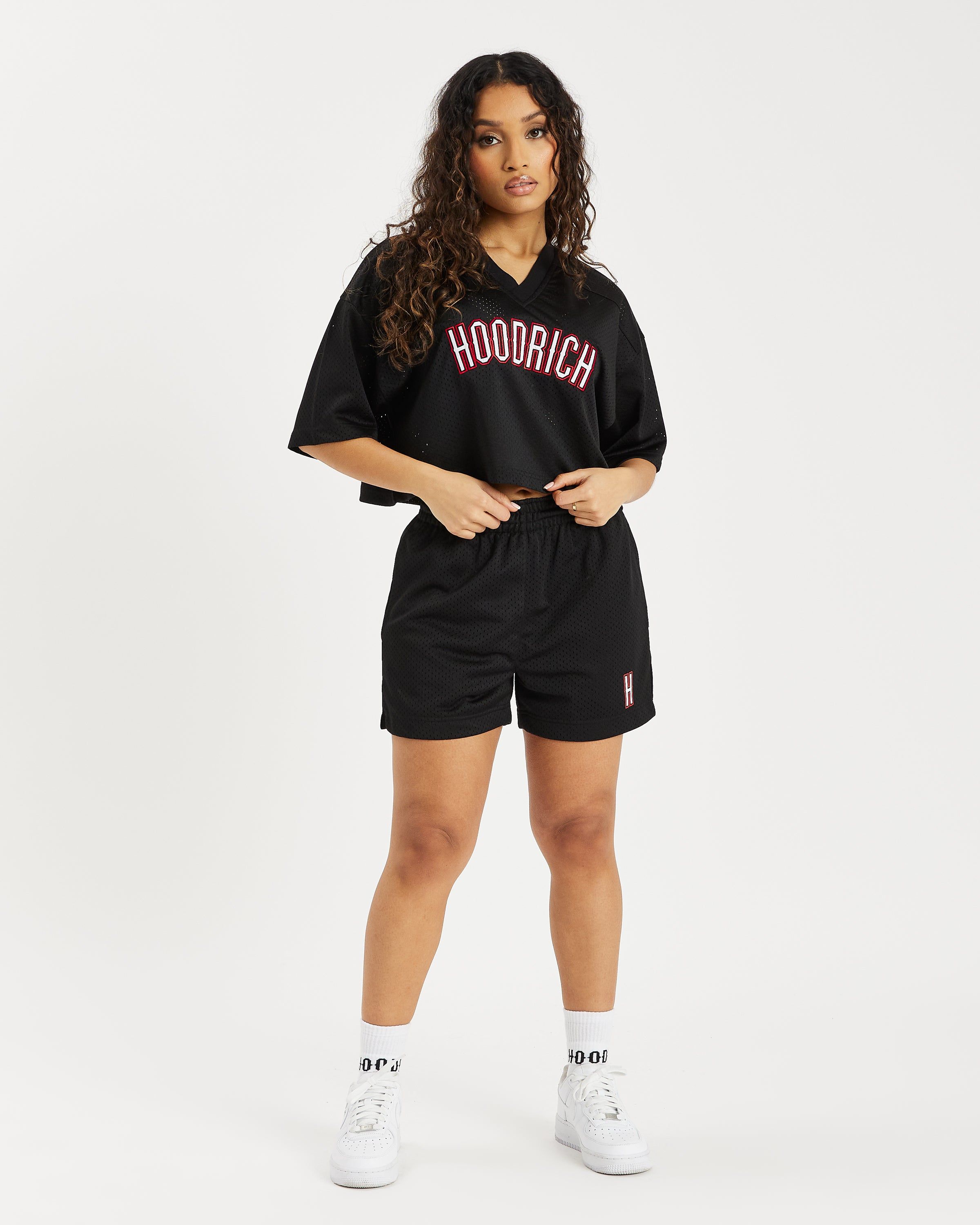 OG Court Cropped T-Shirt - Black/White/Red sold by Hoodrich product image thumbnail 3