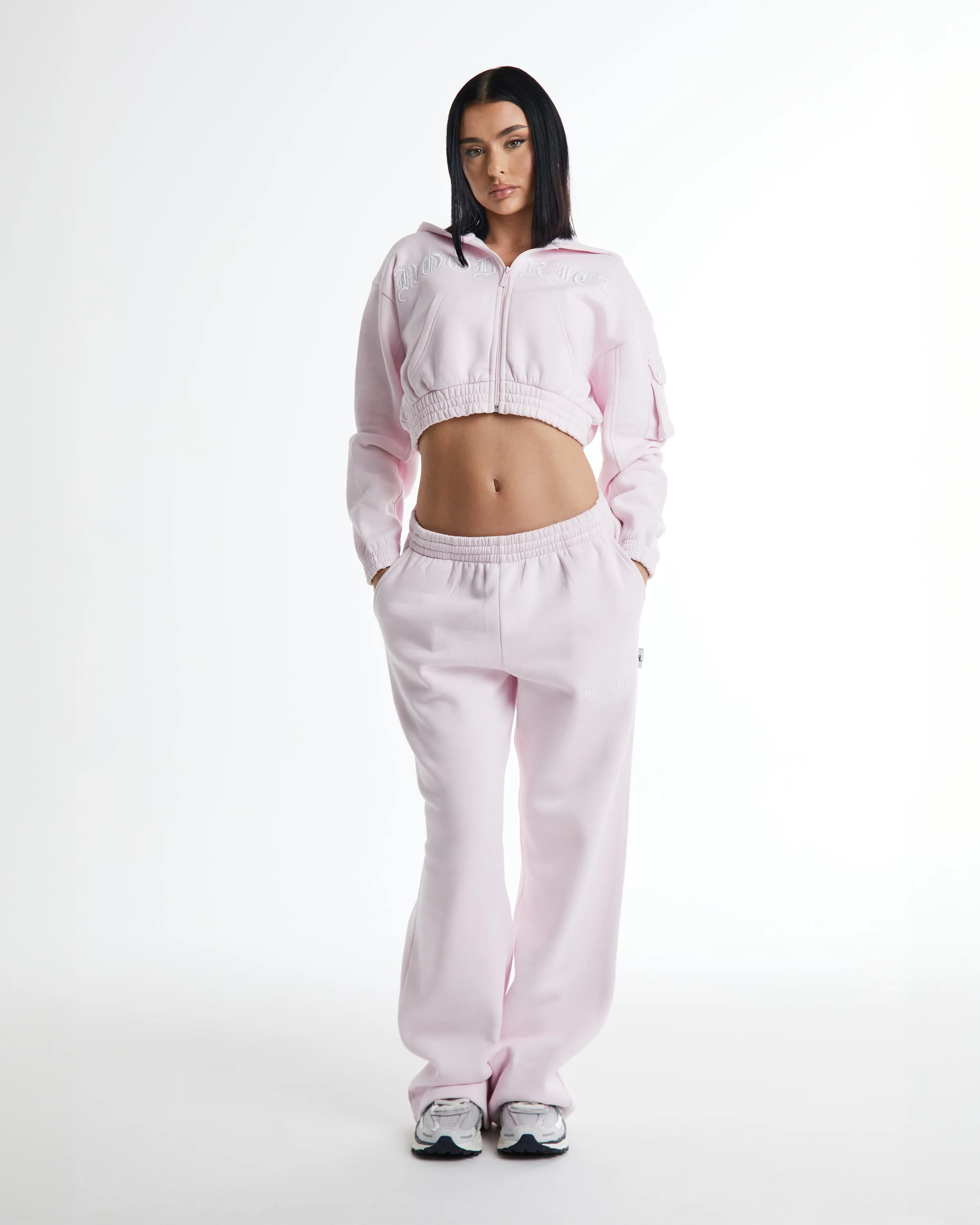 Dusk Wide Leg Joggers - Pink/White sold by Hoodrich product image thumbnail 3