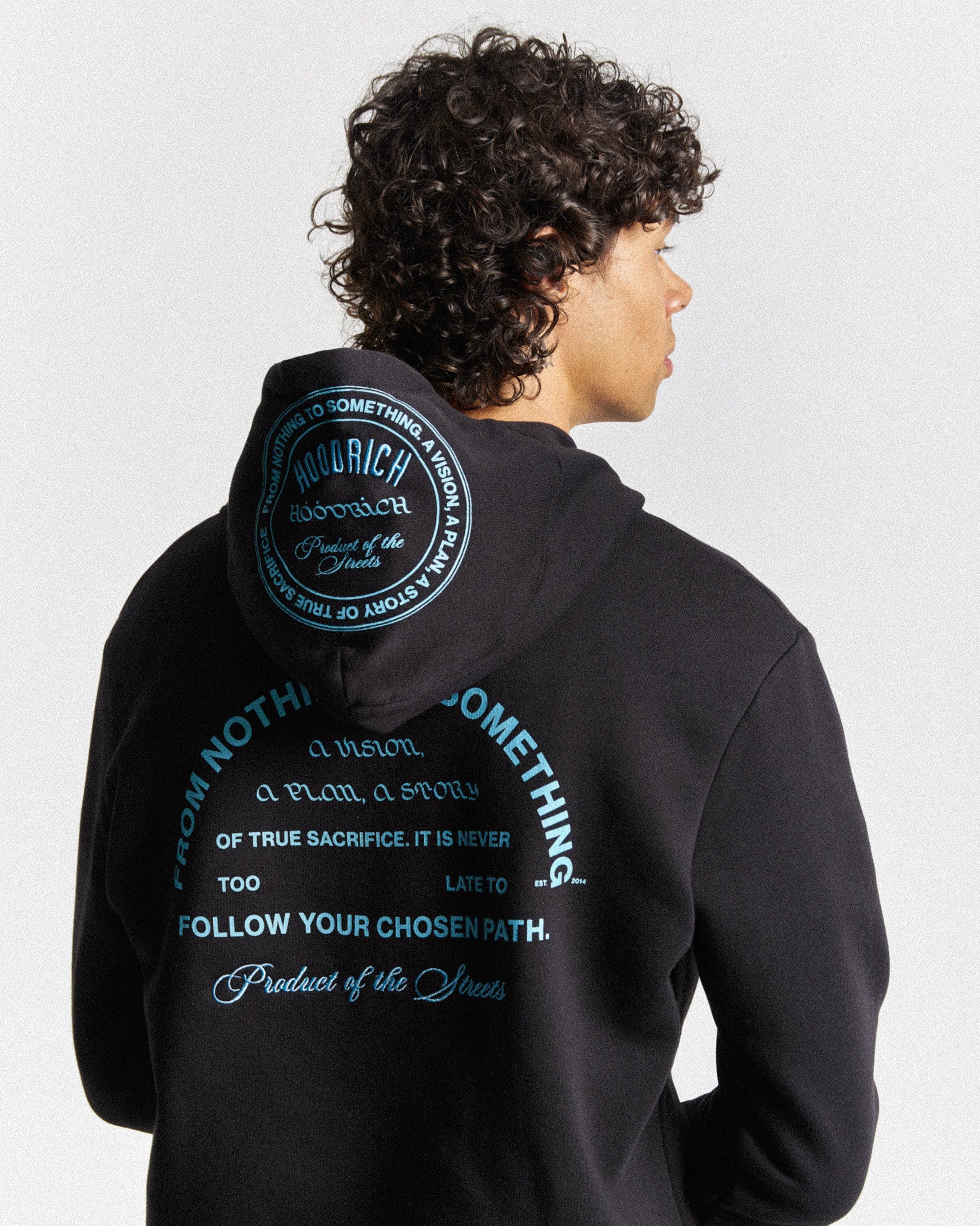 Unite Hoodie - Black/Placid Blue sold by Hoodrich product image thumbnail 6
