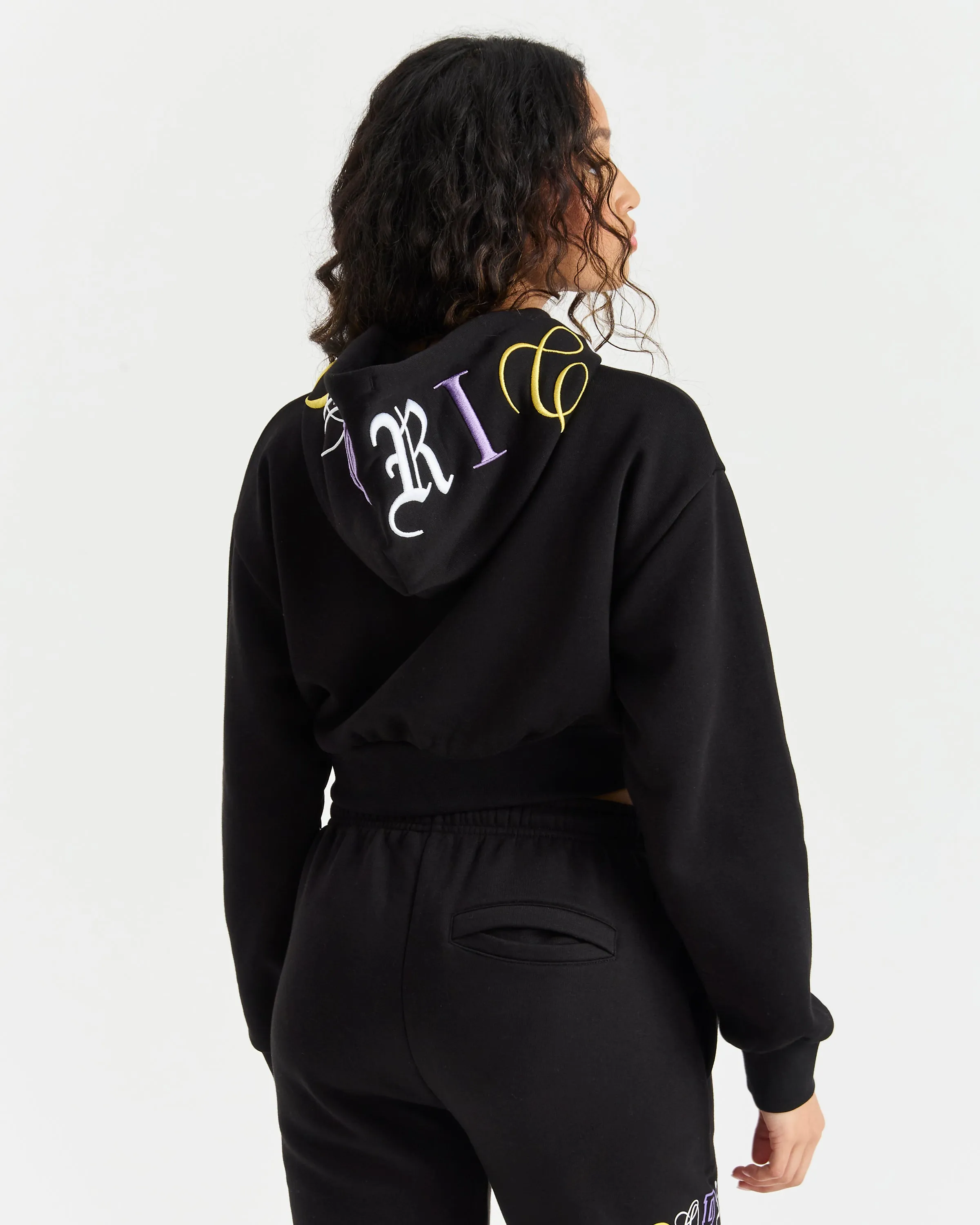 Calor Cropped Hoodie - Black/White/Yellow/Purple sold by Hoodrich product image thumbnail 4