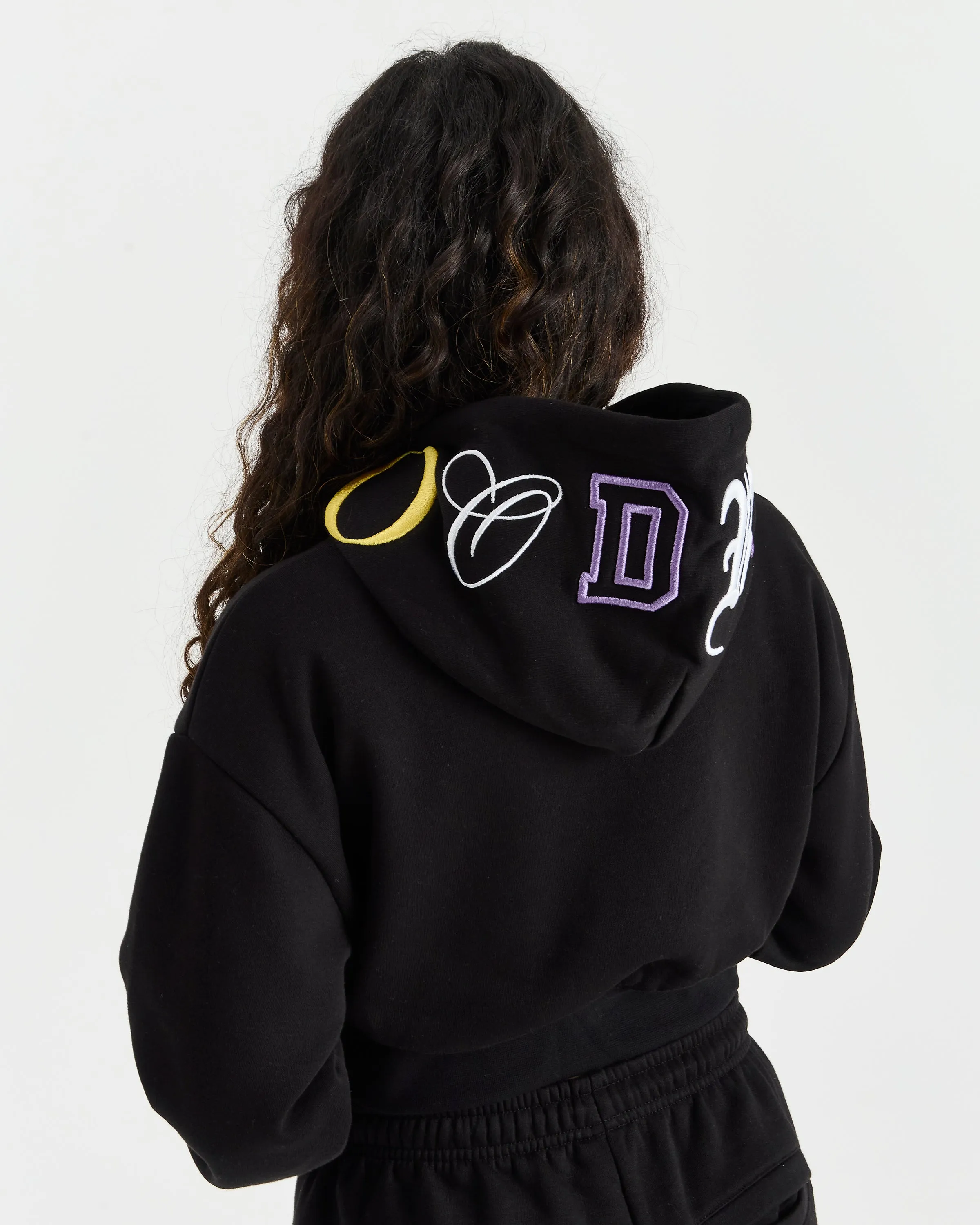 Calor Cropped Hoodie - Black/White/Yellow/Purple sold by Hoodrich product image thumbnail 2