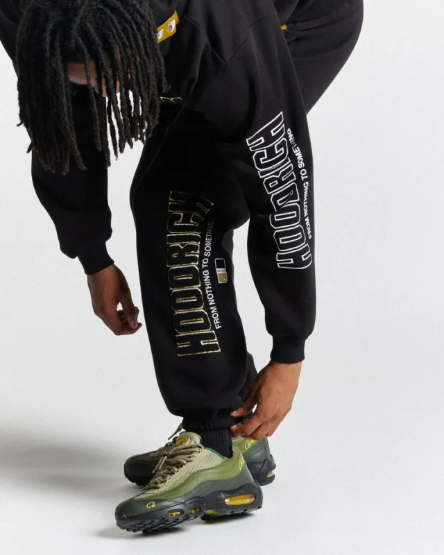 Zenith Oversized Joggers - Black/White/Gold sold by Hoodrich