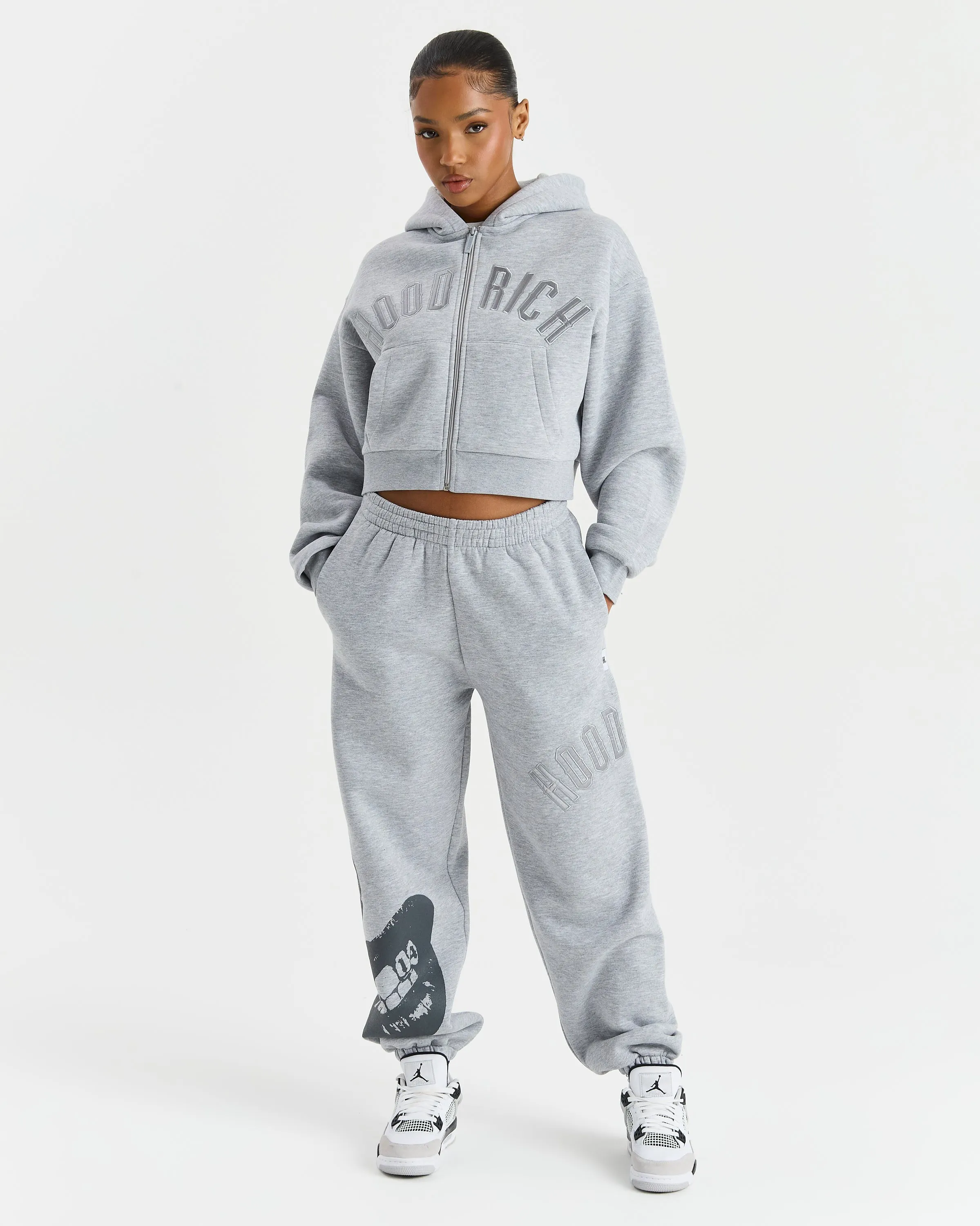 Gem Zip Through Hoodie - Grey/Black sold by Hoodrich product image thumbnail 3