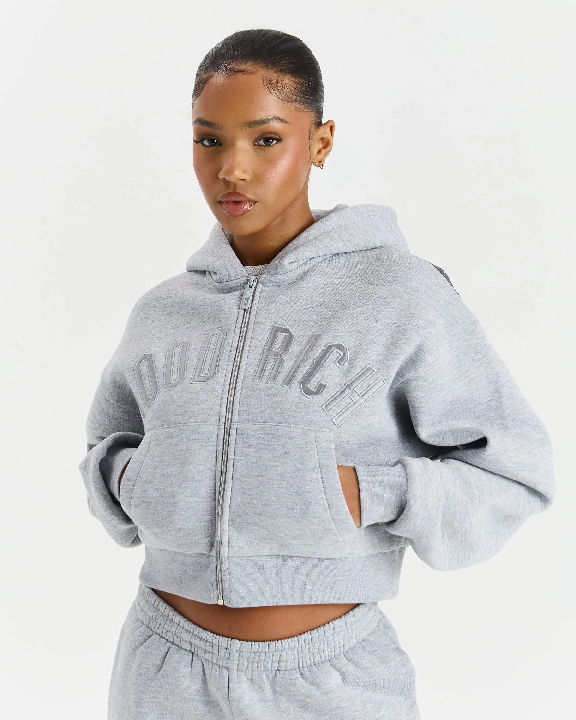 Gem Zip Through Hoodie - Grey/Black sold by Hoodrich product image thumbnail 2