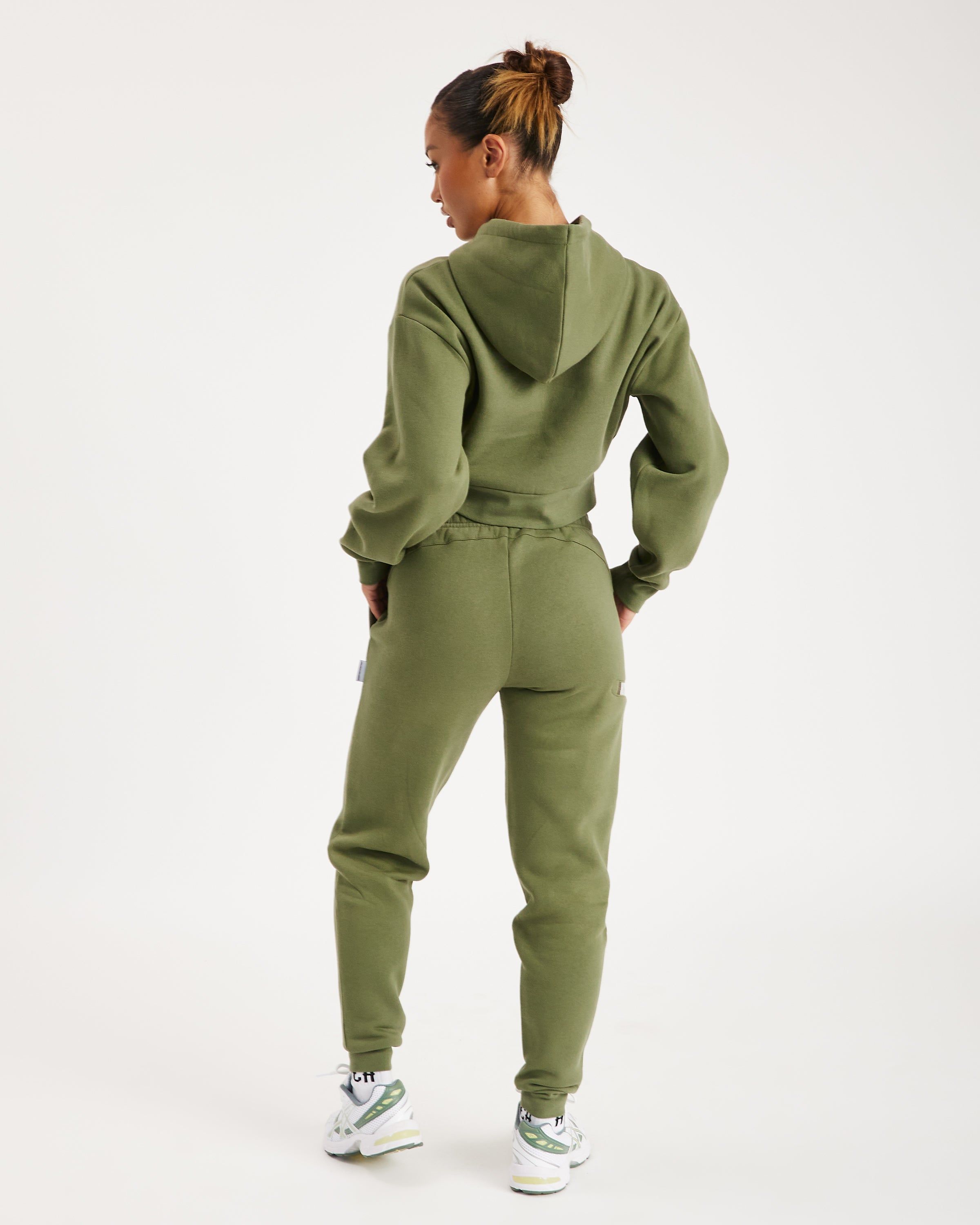 Aspect Cropped Hoodie - Olive/White sold by Hoodrich product image thumbnail 4