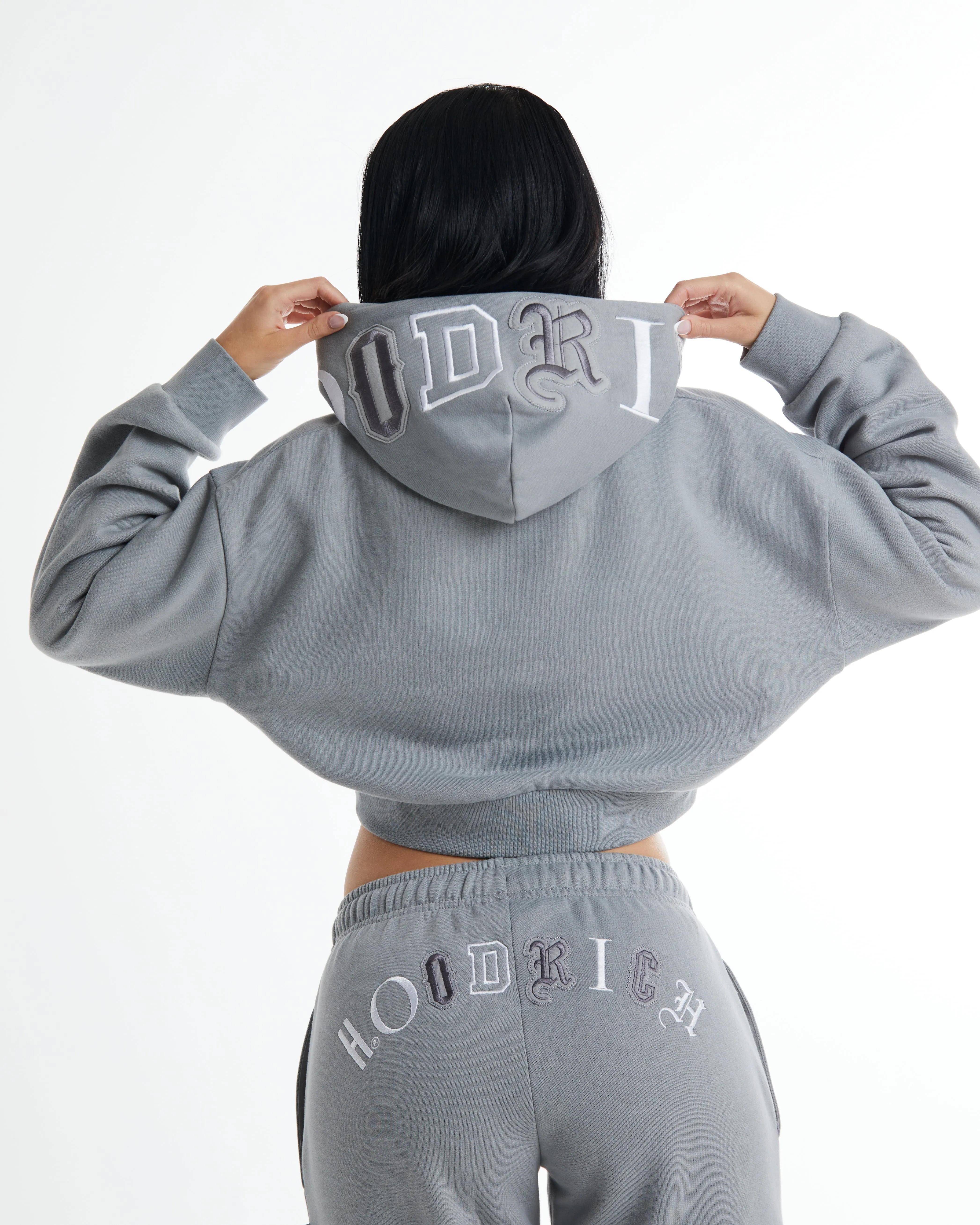 Calor Cropped Hoodie - Grey sold by Hoodrich