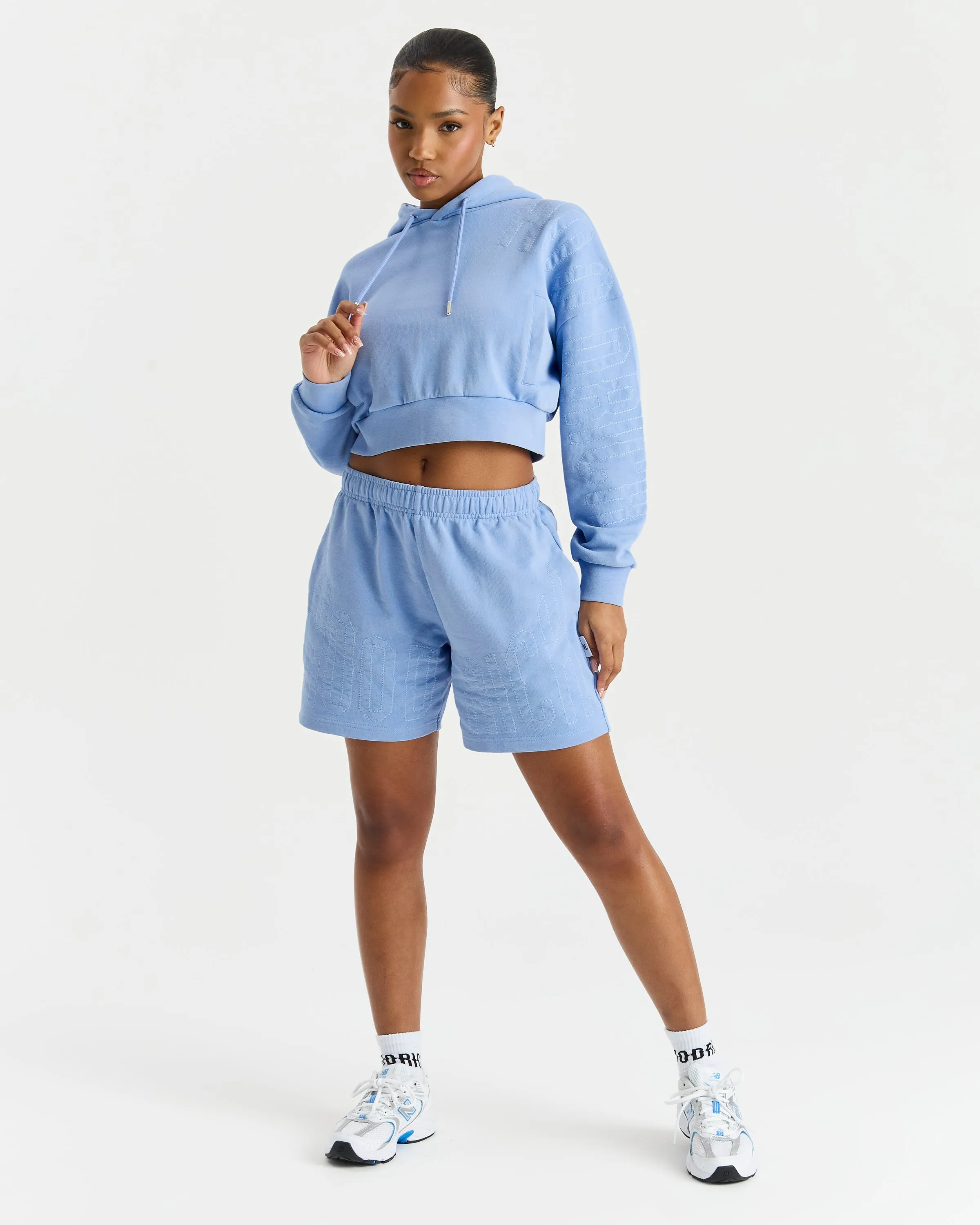 Erode Cropped Hoodie - Blue Wash sold by Hoodrich product image thumbnail 2
