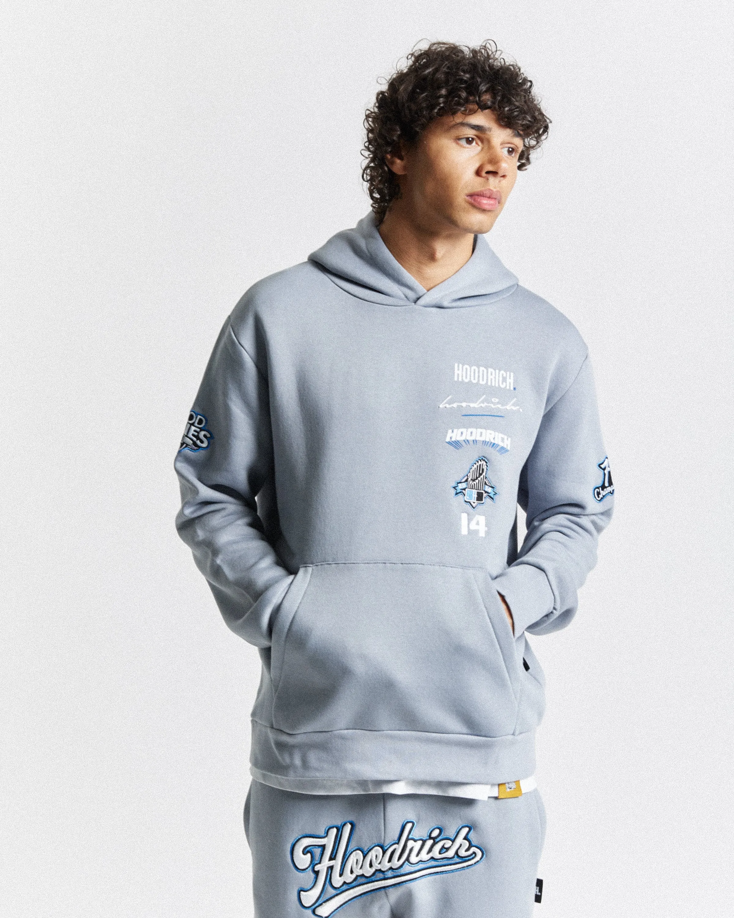 Stadium Hoodie - Grey/White/Blue sold by Hoodrich product image thumbnail 3