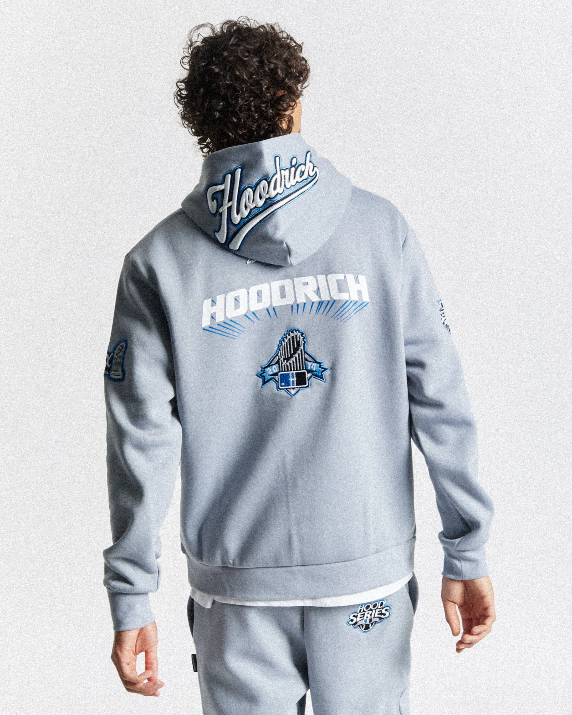 Stadium Hoodie - Grey/White/Blue sold by Hoodrich