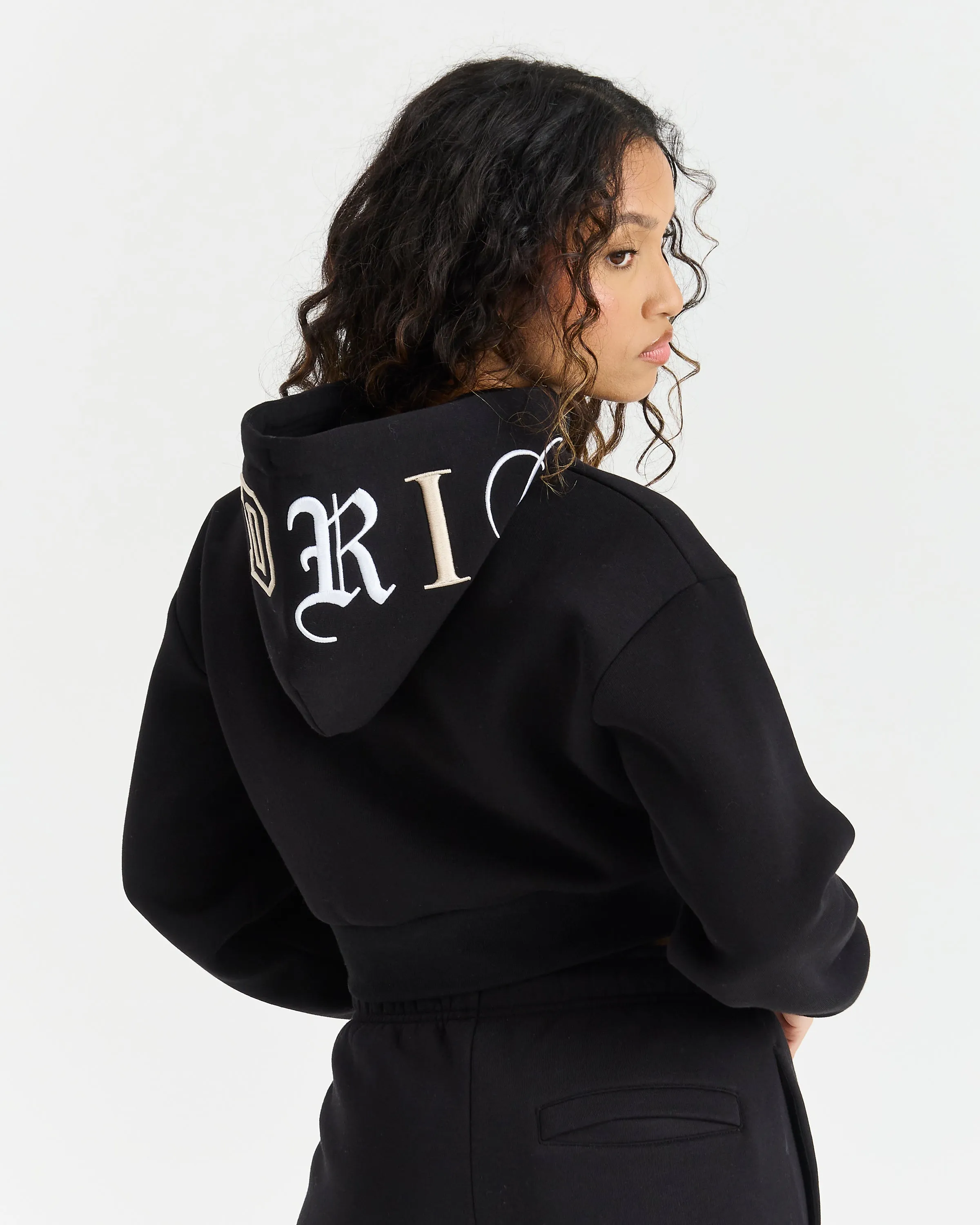 Calor Cropped Hoodie - Black/Cream/Tan sold by Hoodrich product image thumbnail 3