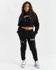 Calor Cropped Hoodie - Black/Cream/Tan sold by Hoodrich