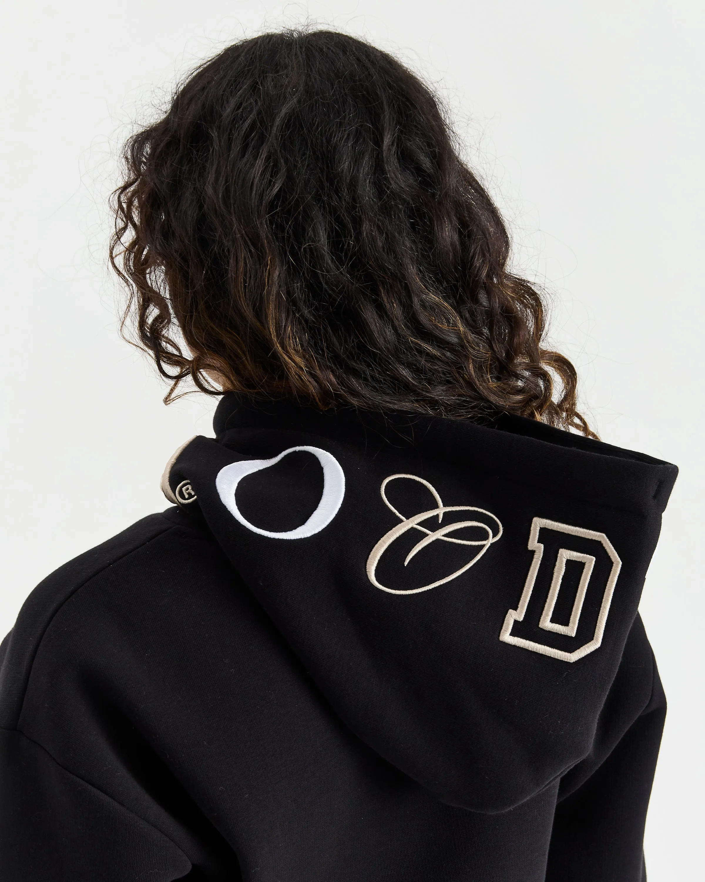 Calor Cropped Hoodie - Black/Cream/Tan sold by Hoodrich product image thumbnail 2