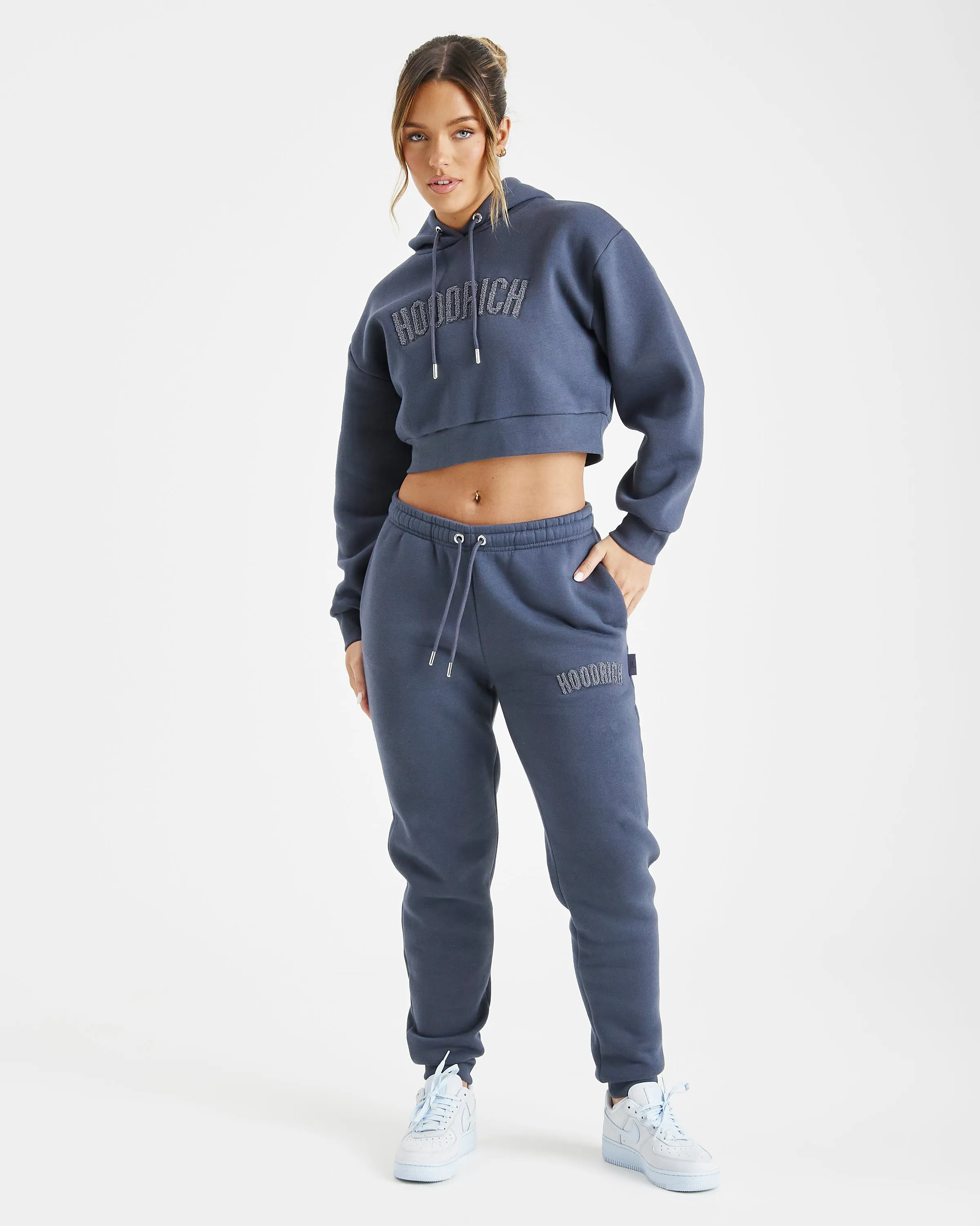 Kraze Cropped Hoodie - Navy sold by Hoodrich product image thumbnail 3