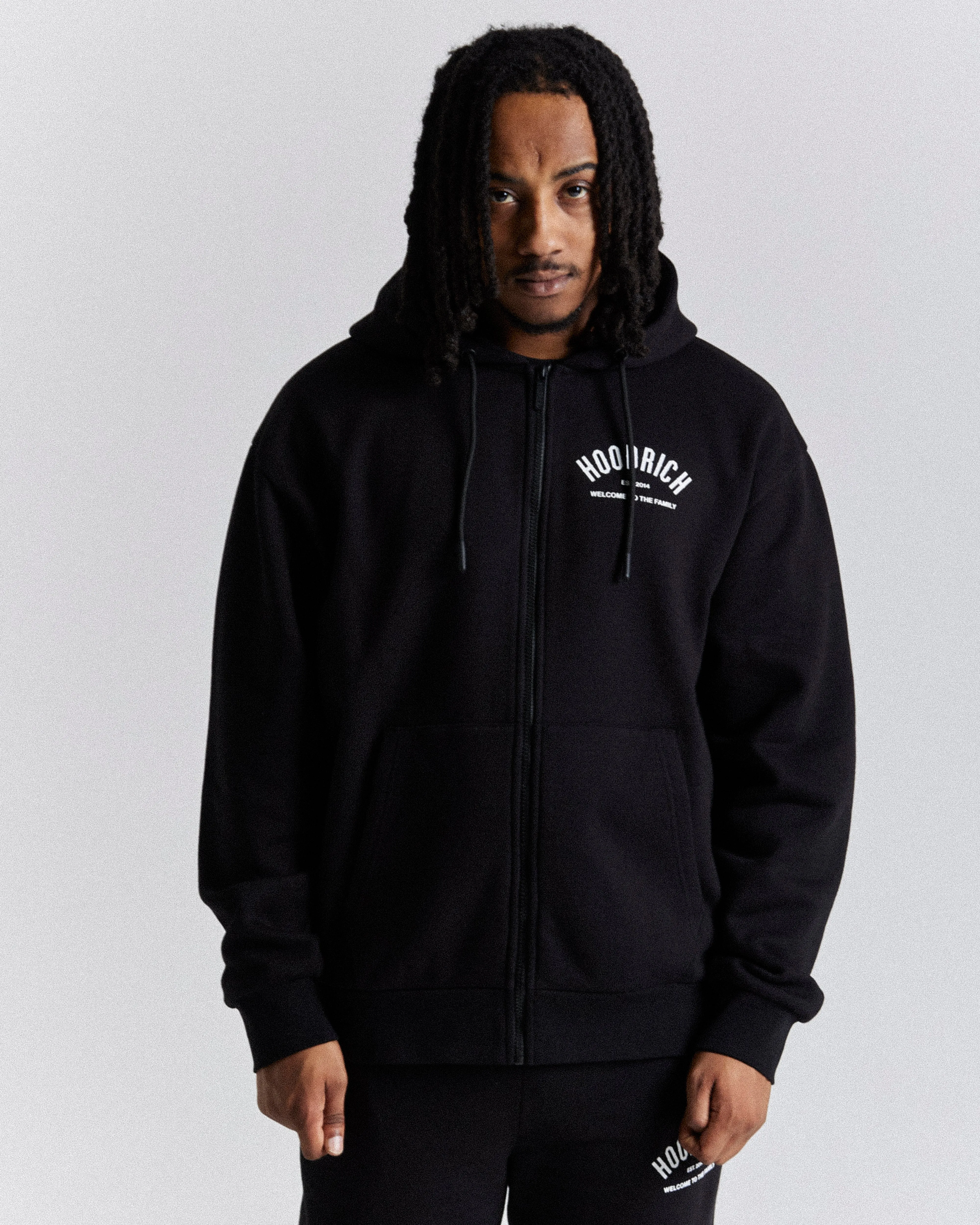 Volcano Zip Hoodie - Black/White sold by Hoodrich