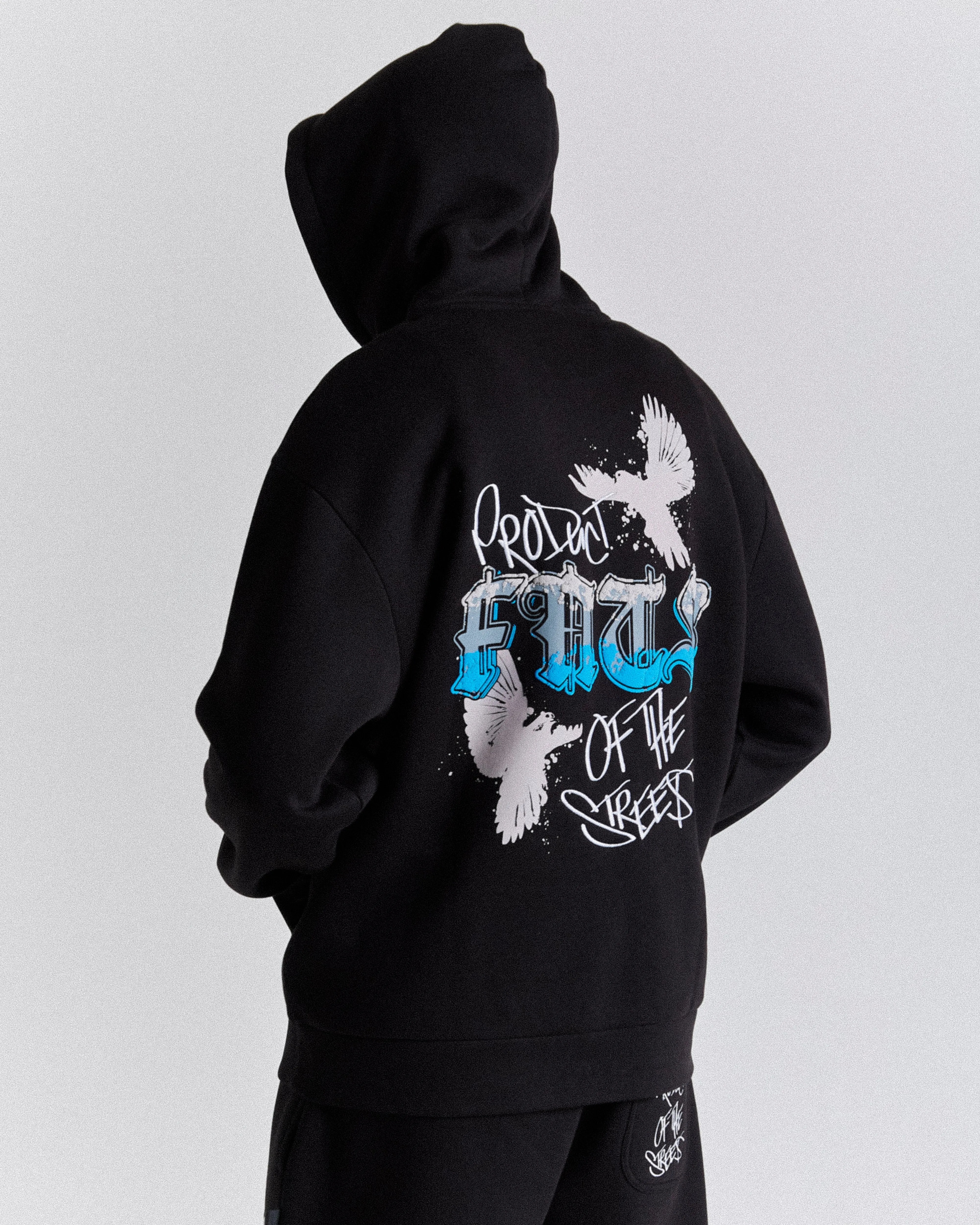 Rise Oversized Hoodie - Black/White/Blue sold by Hoodrich product image thumbnail 3