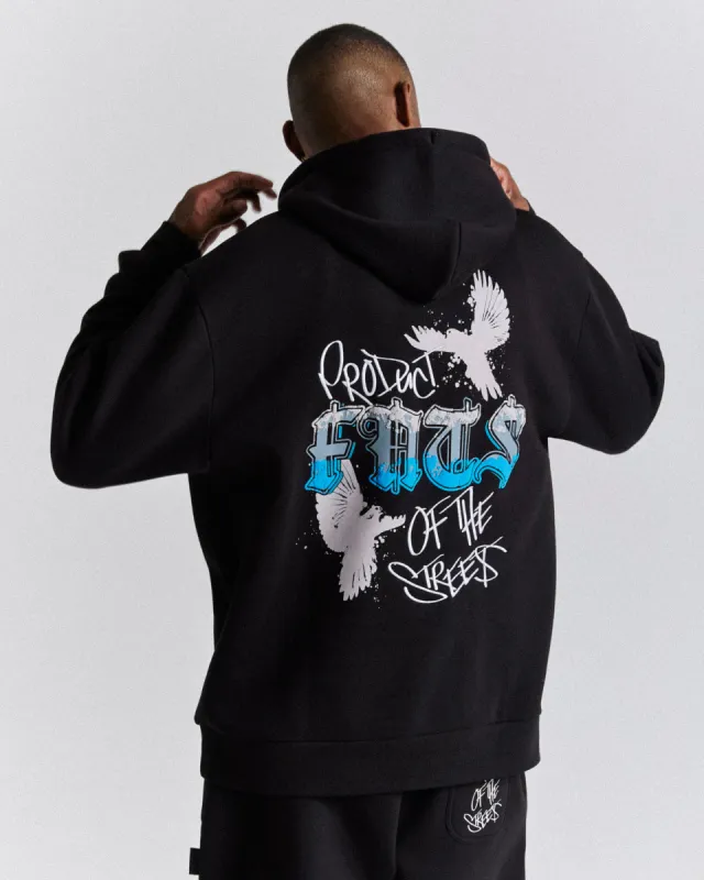 Rise Oversized Hoodie - Black/White/Blue sold by Hoodrich