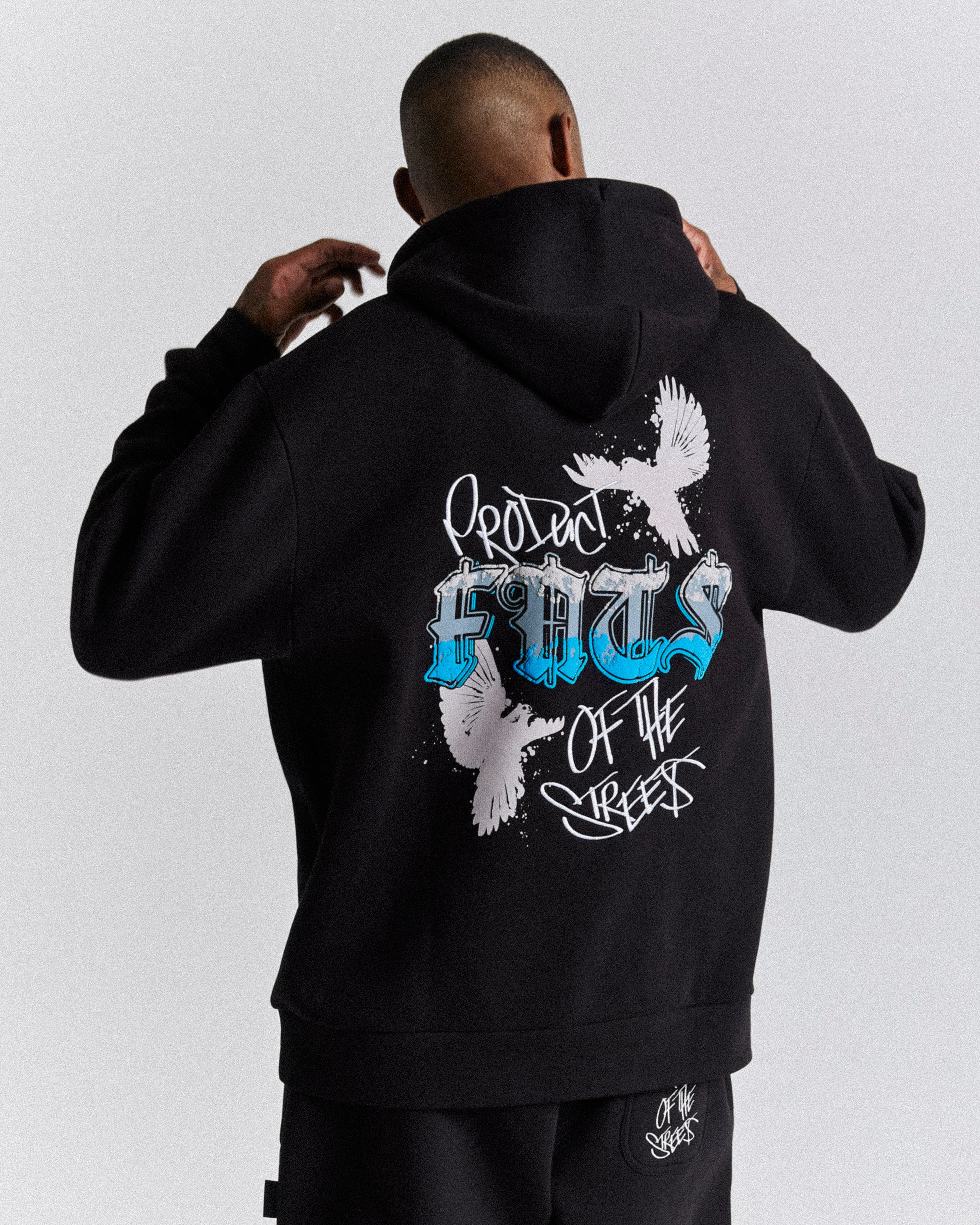 Rise Oversized Hoodie - Black/White/Blue sold by Hoodrich