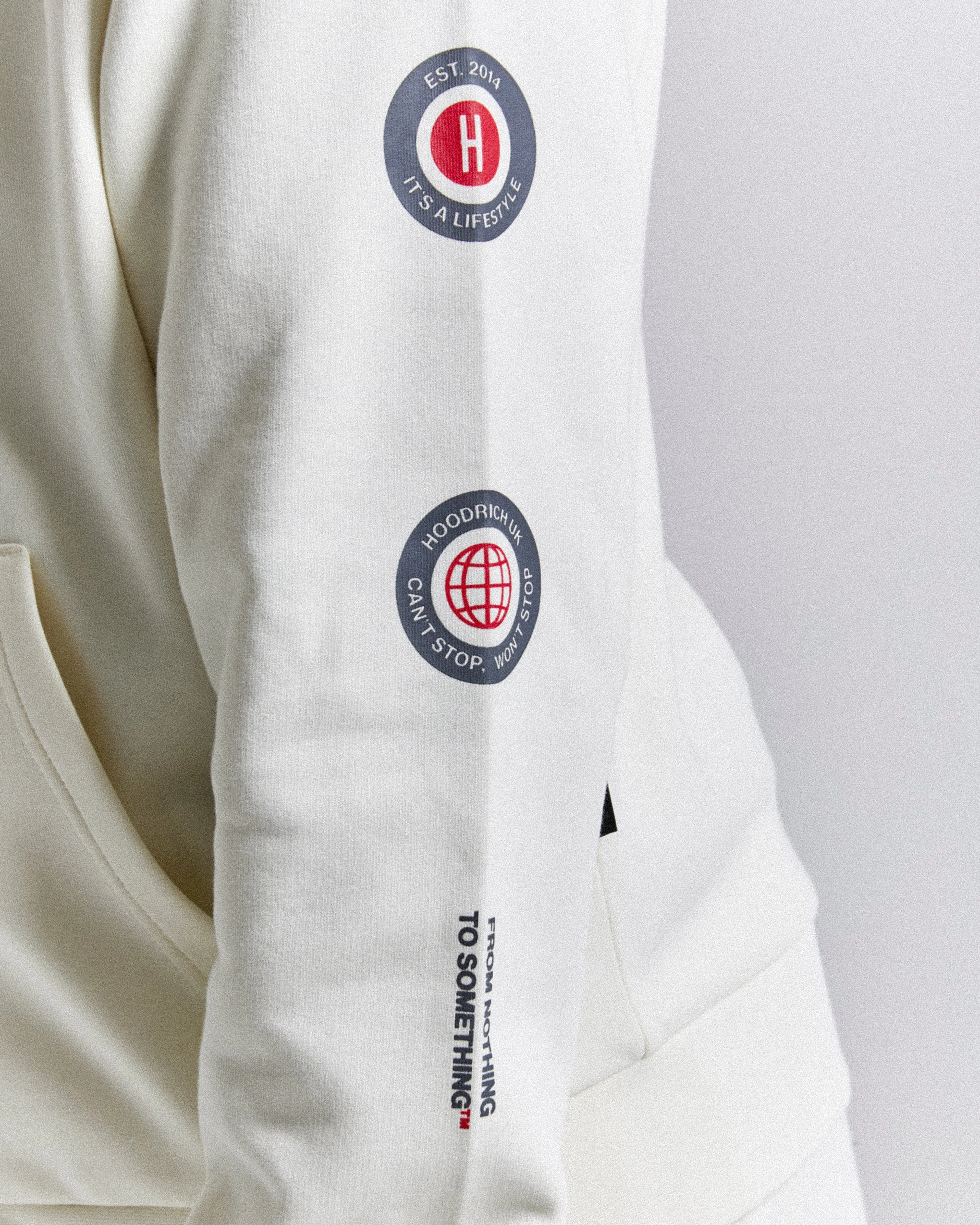 Fusion Zip Hoodie - Off White/Grey/Red sold by Hoodrich product image thumbnail 4