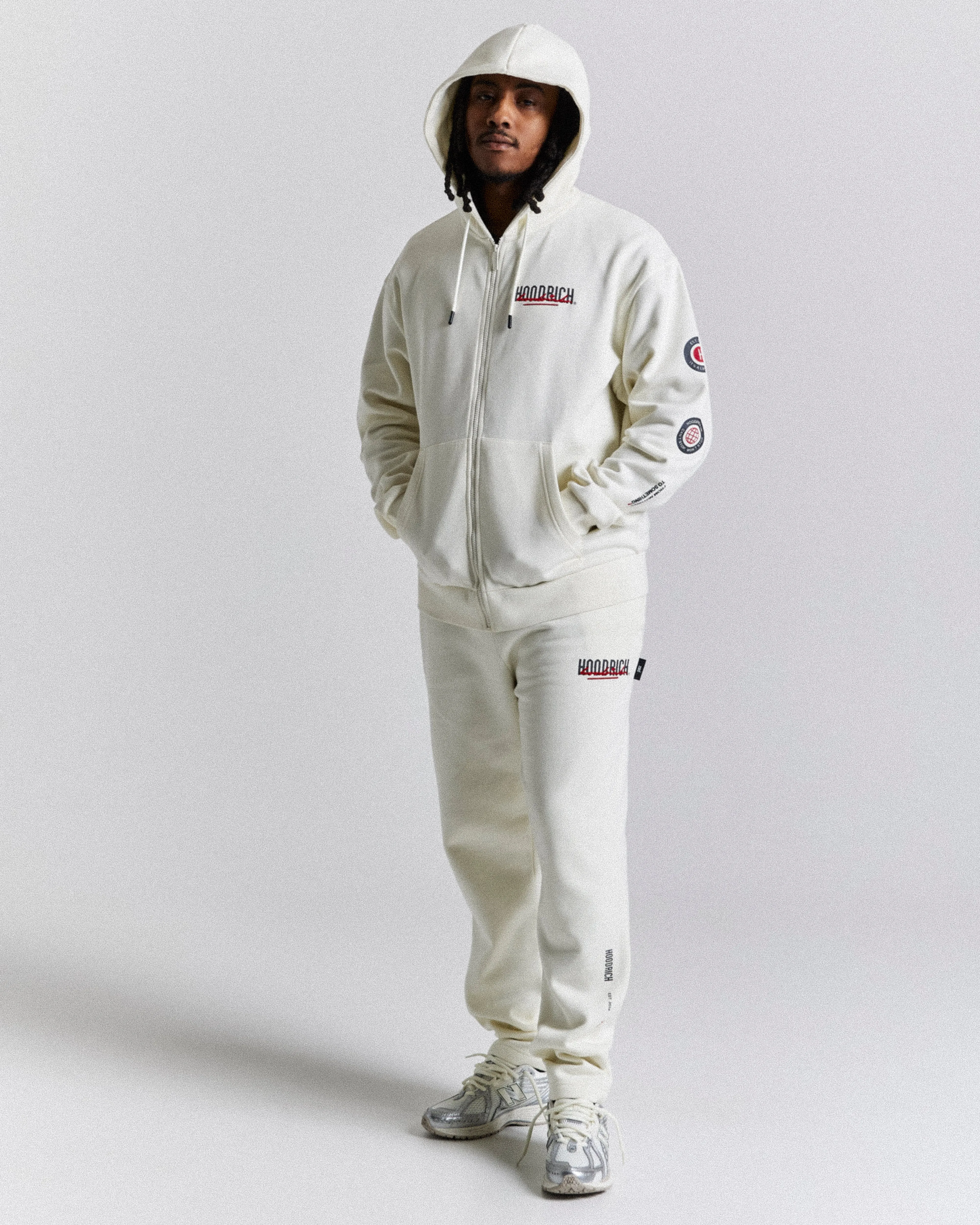 Fusion Zip Hoodie - Off White/Grey/Red sold by Hoodrich product image thumbnail 3