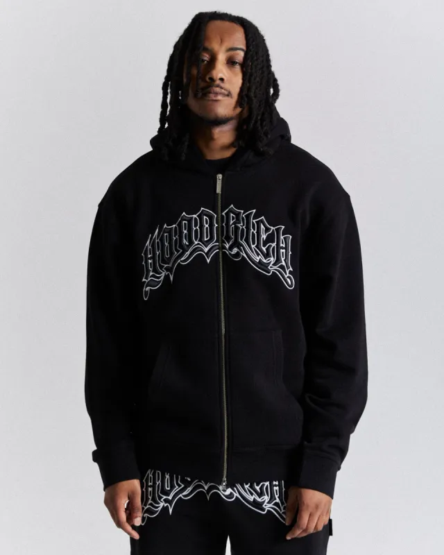 Ritual Oversized Zip Hoodie - Black/White sold by Hoodrich