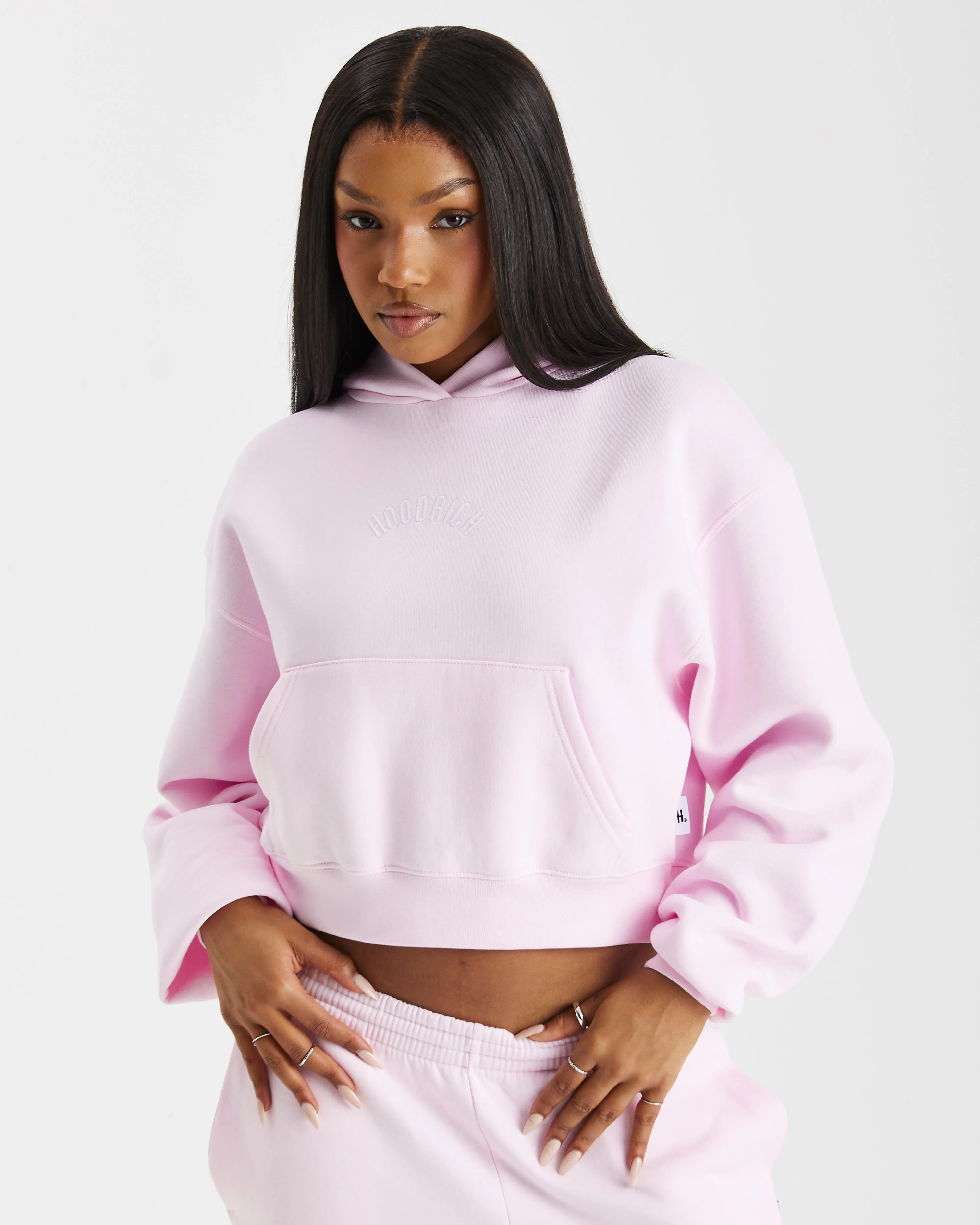 Lead Boxy Hoodie - Pink/White sold by Hoodrich