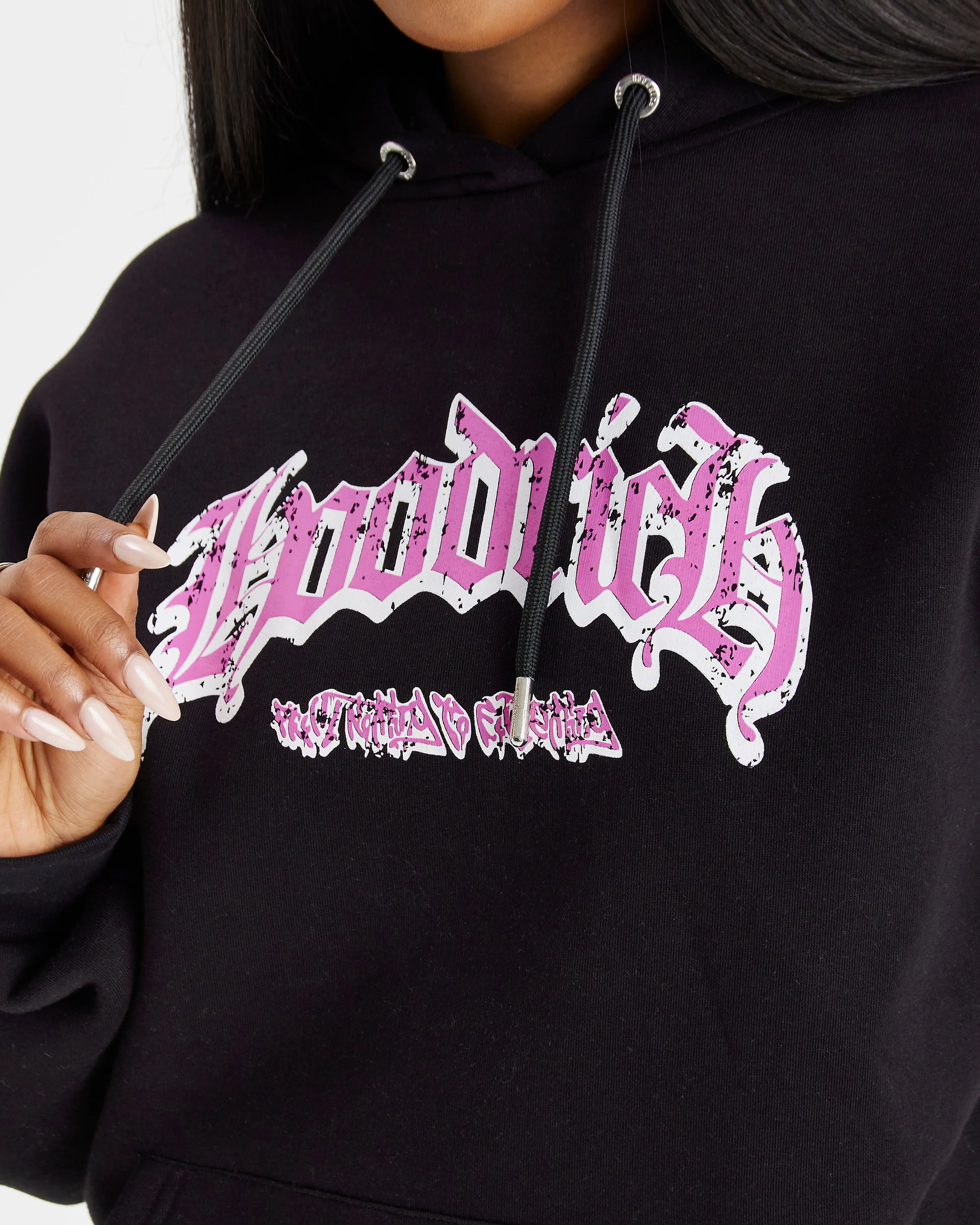 Sketch Money Oversized Hoodie - Black/White/Pink sold by Hoodrich product image thumbnail 3