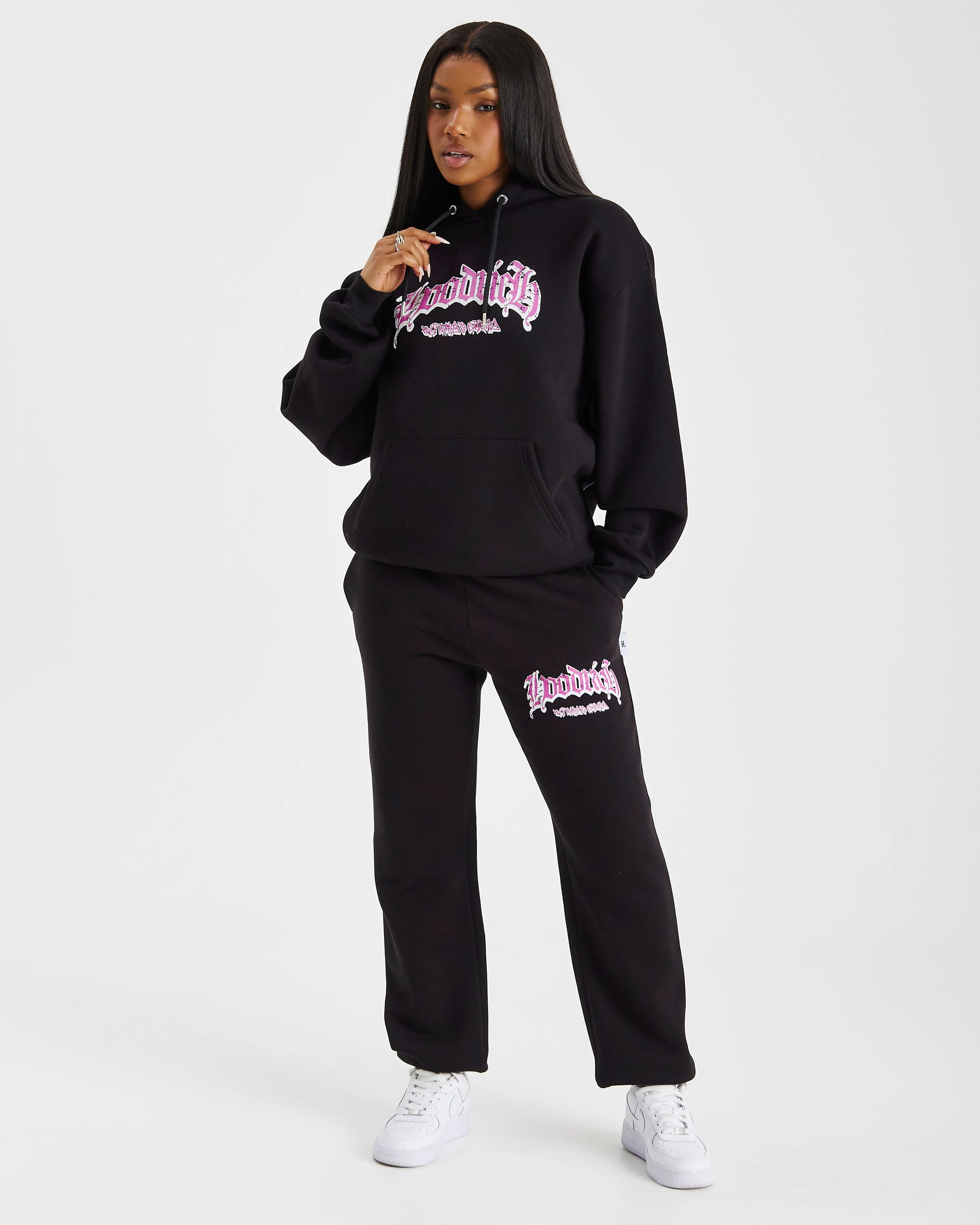 Sketch Money Oversized Hoodie - Black/White/Pink sold by Hoodrich product image thumbnail 5