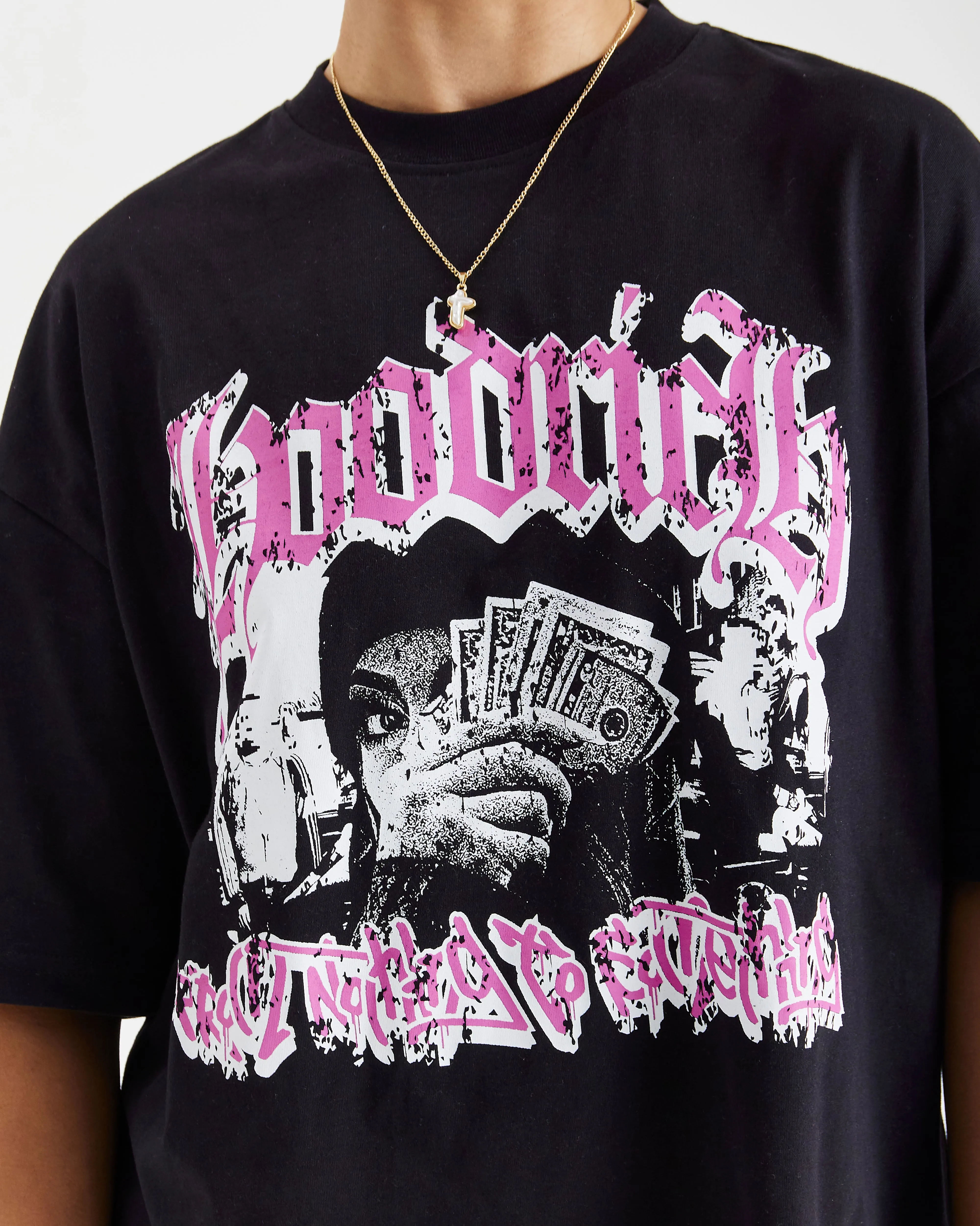 Sketch Money Oversized T-Shirt - Black/White/Pink sold by Hoodrich product image thumbnail 4