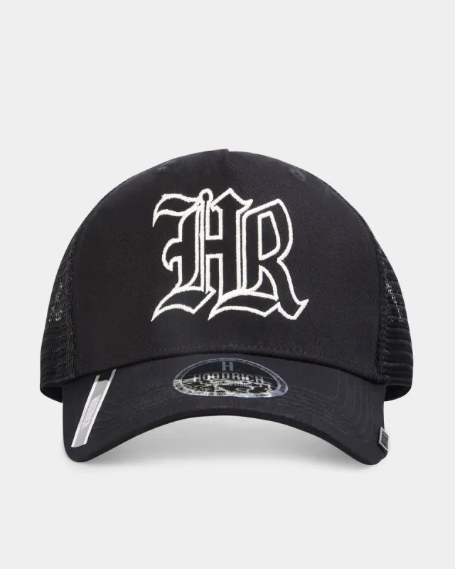 Helix 5 Panel Trucker Cap - Black/White sold by Hoodrich