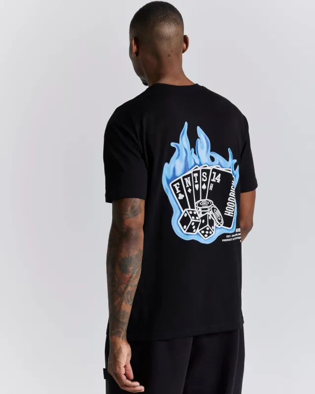 Luck T-Shirt - Black/White/Blue sold by Hoodrich