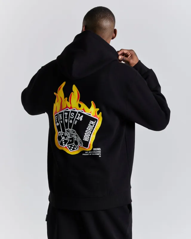 Luck Hoodie - Black/White/Orange sold by Hoodrich