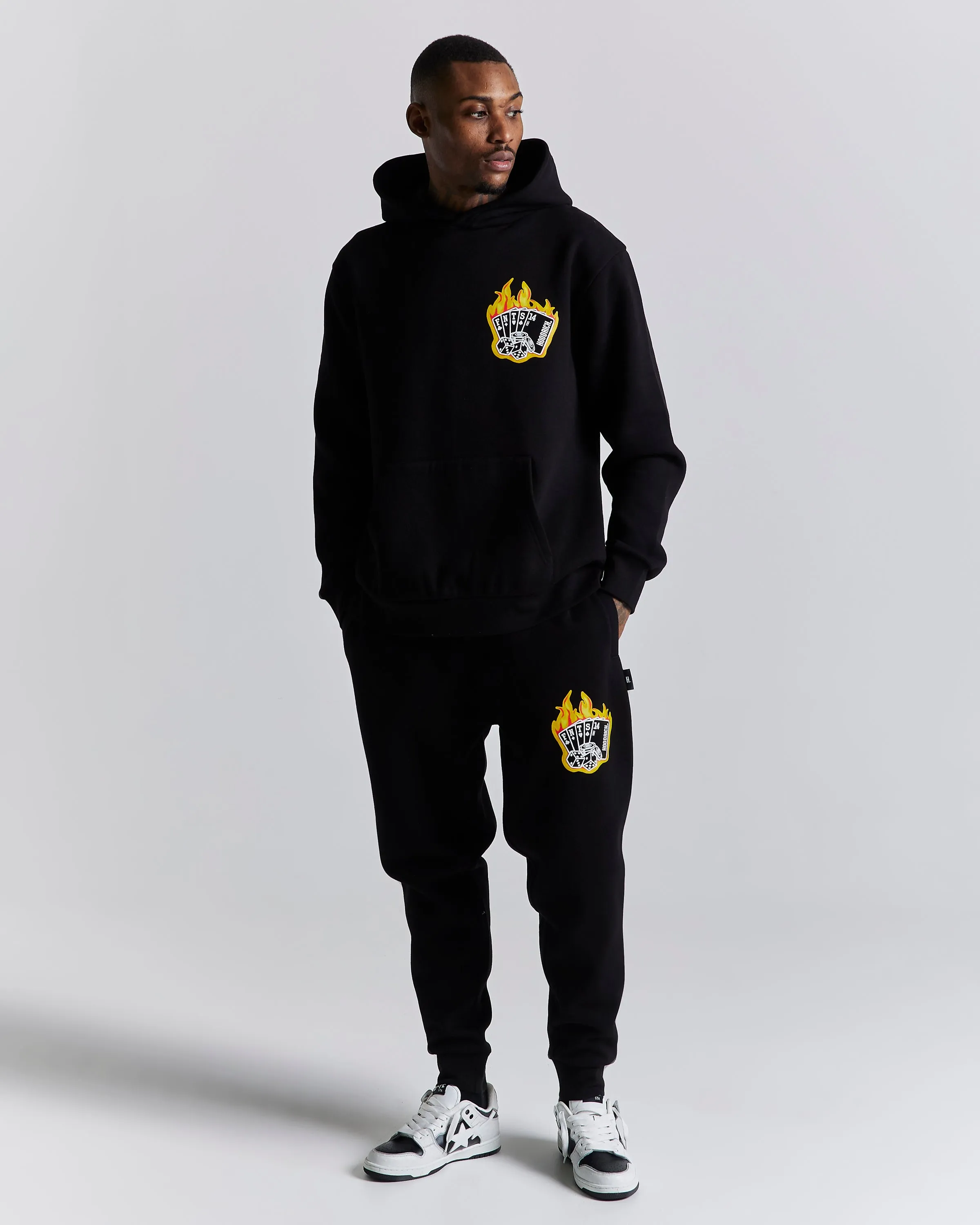 Luck Hoodie - Black/White/Orange sold by Hoodrich product image thumbnail 5