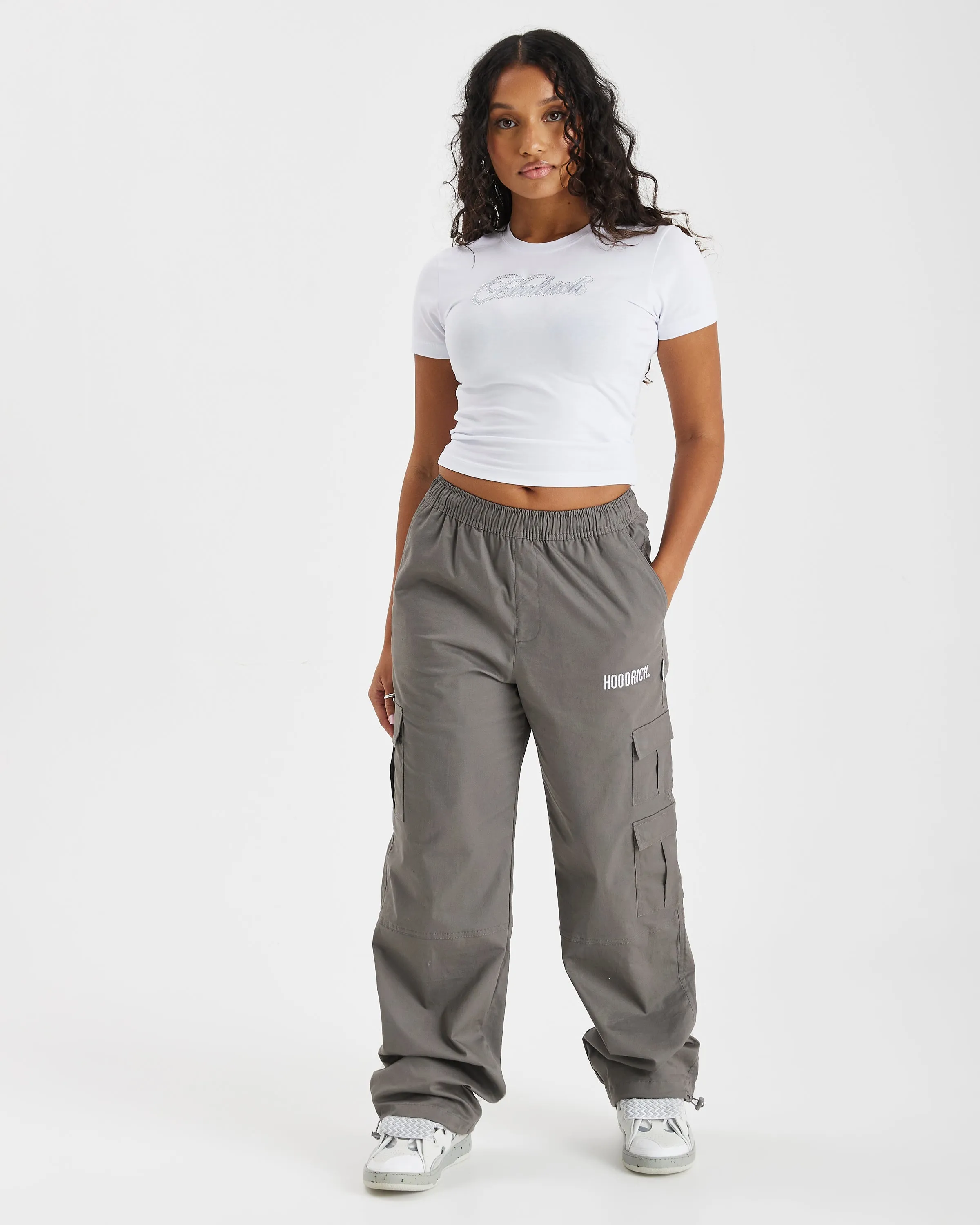 Combat Cargo Pants - Grey/White sold by Hoodrich