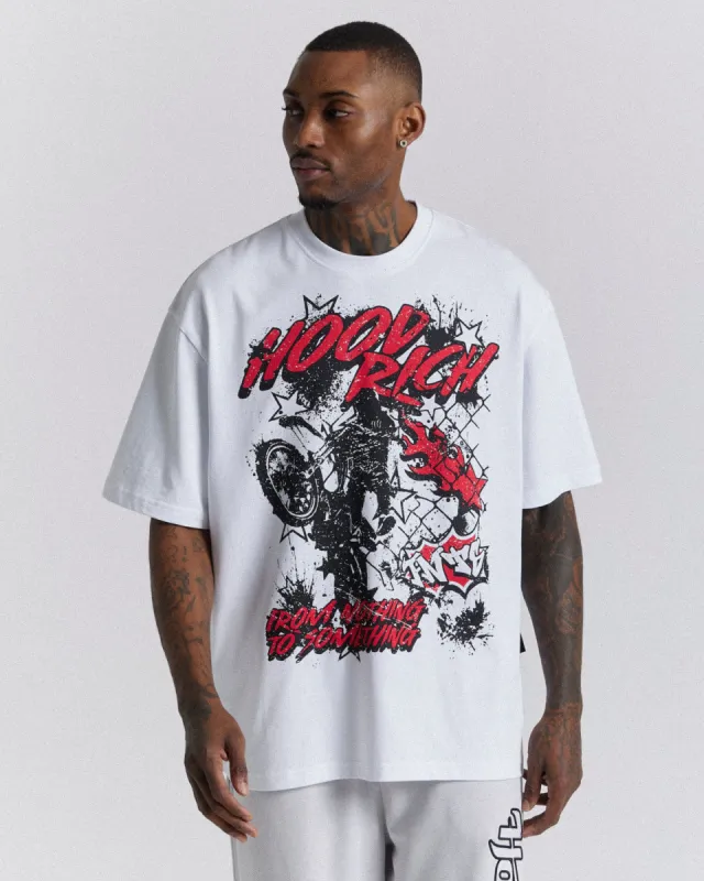 Enduro Oversized T-Shirt - White/Black/Red sold by Hoodrich