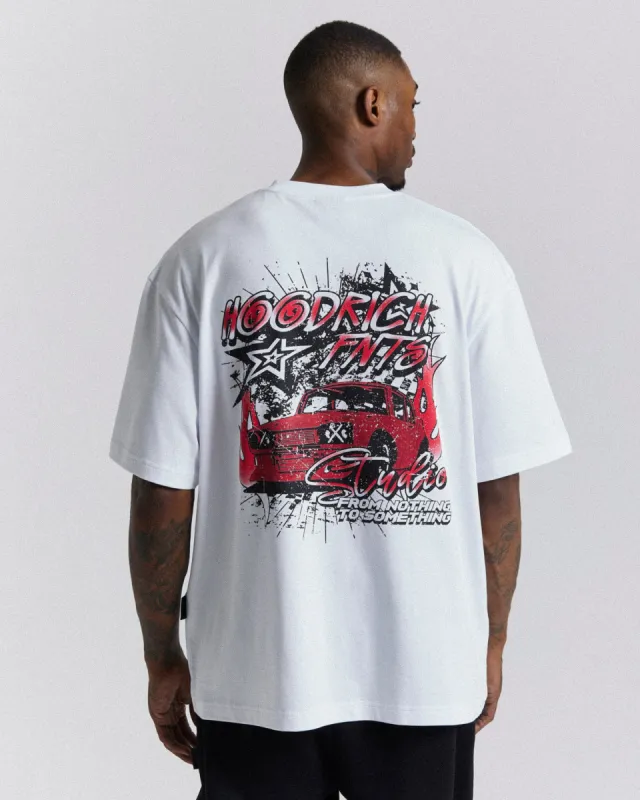 Racing Oversized T-Shirt - White/Black/Red sold by Hoodrich