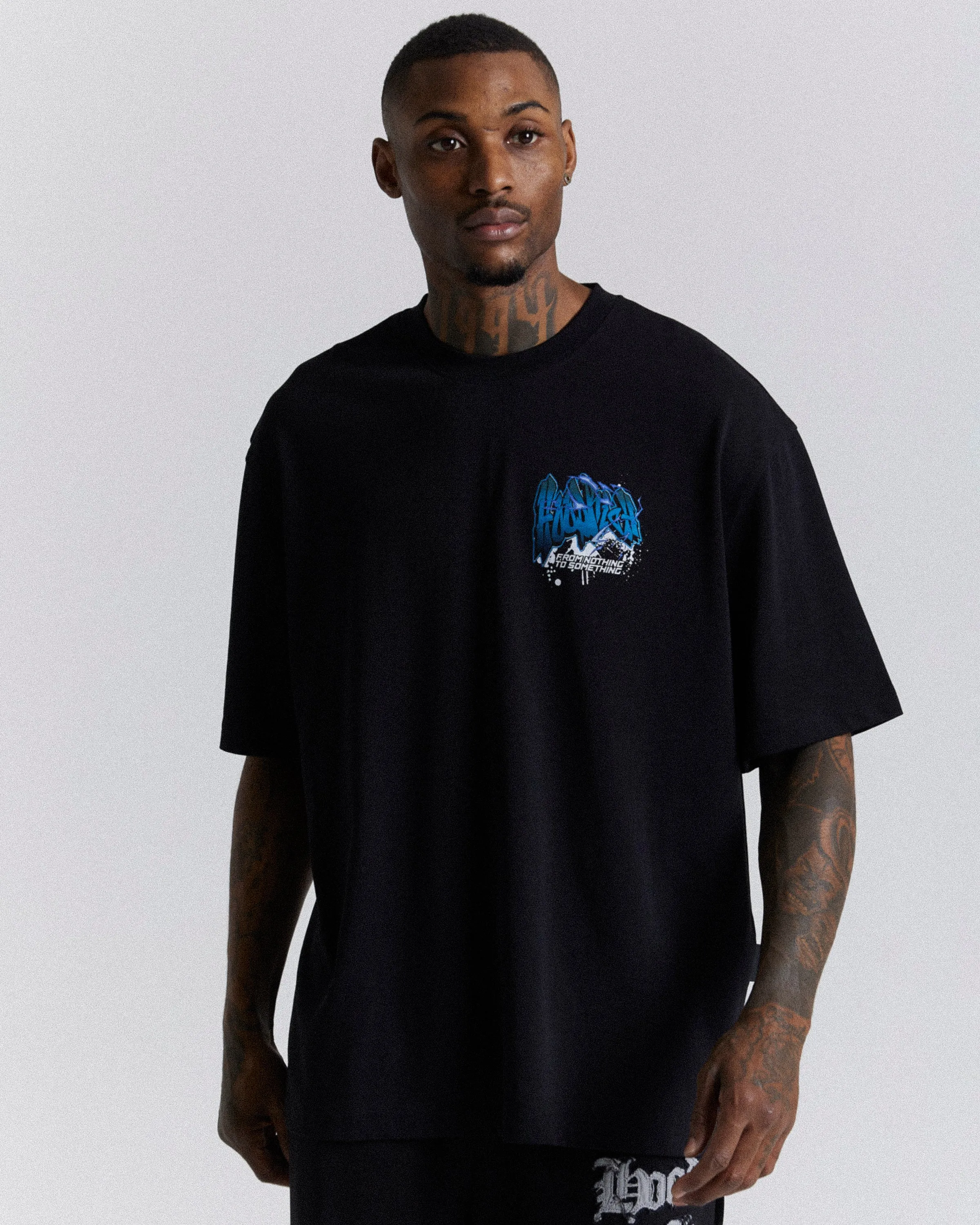 Wall Art Oversized T-Shirt - Black/White/Blue sold by Hoodrich product image thumbnail 2